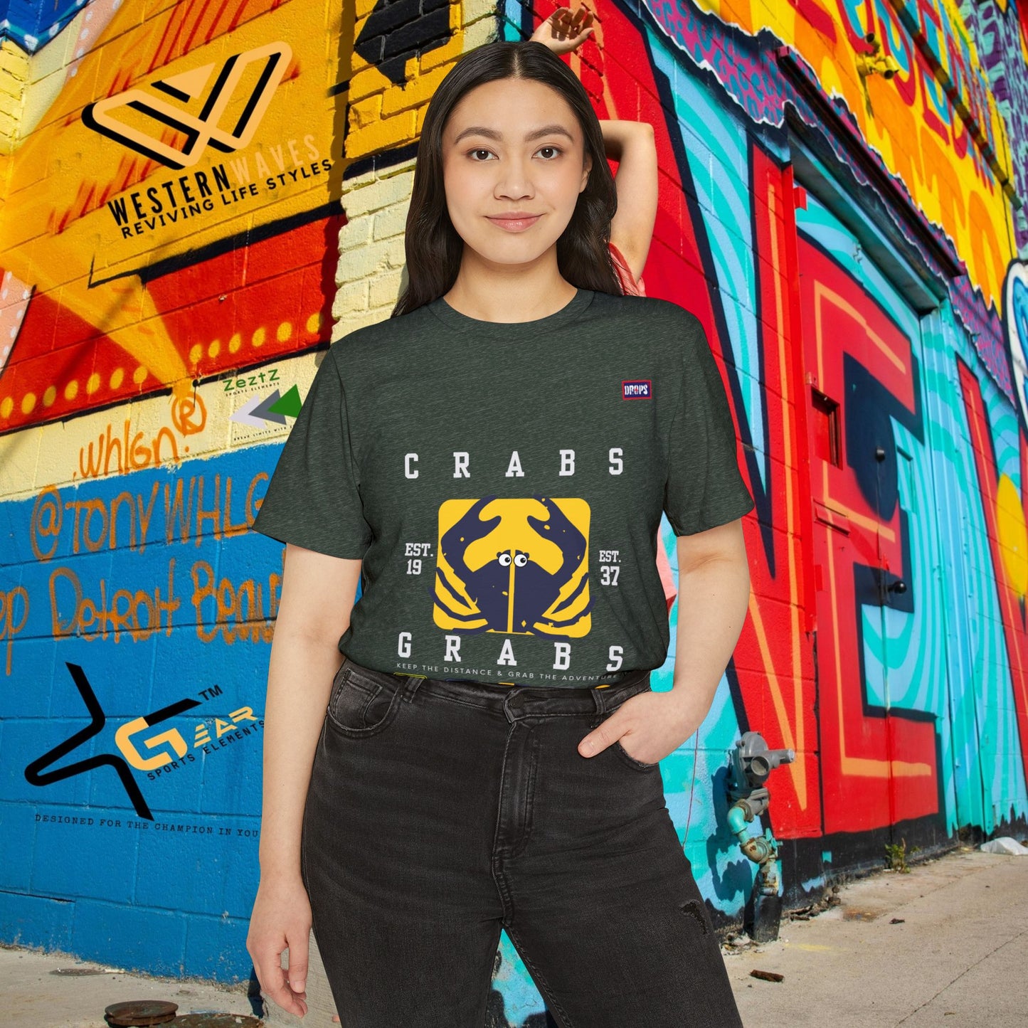 Eco-Friendly Crab Graphic Tee, Sustainable Fashion T-Shirt, Unisex Nature Lover Gift, Beach Vibes Apparel, Boho T-Shirt_ 22 May 2025_ 001