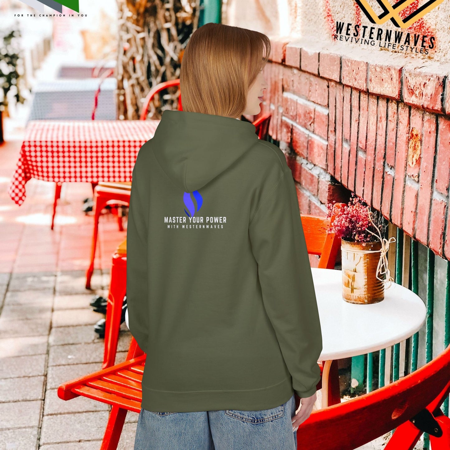 Unisex Midweight Softstyle Fleece Hoodie_ N3+ Series USMWSSFH PT2WW004_ Limited Edition Luxuriously Soft 100% Cotton Face by WesternWaves: