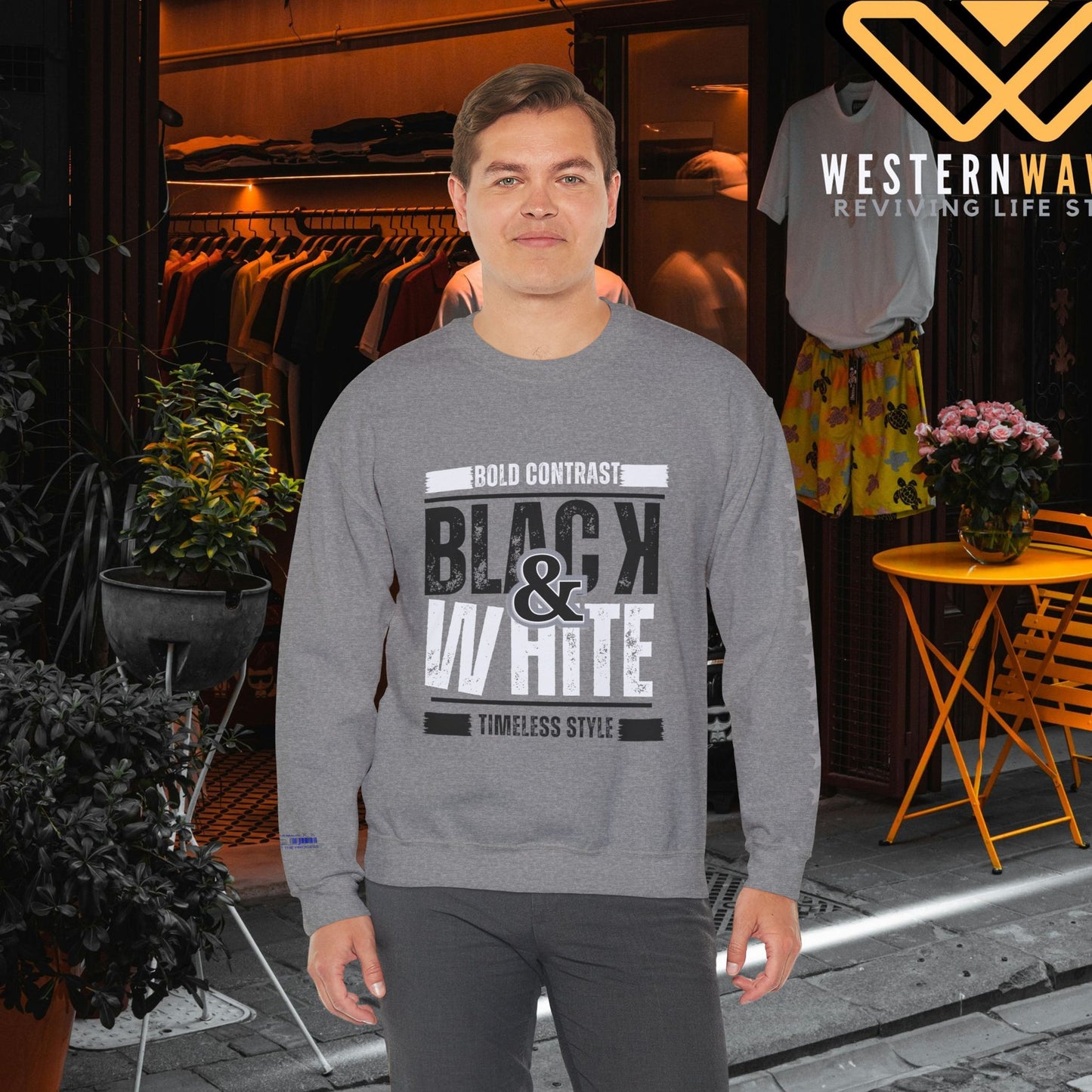 Unisex Heavy Blend™ Crewneck Sweatshirt_ N+ Series UHBCSS PT2WW028_ Limited Edition by WesternWaves: