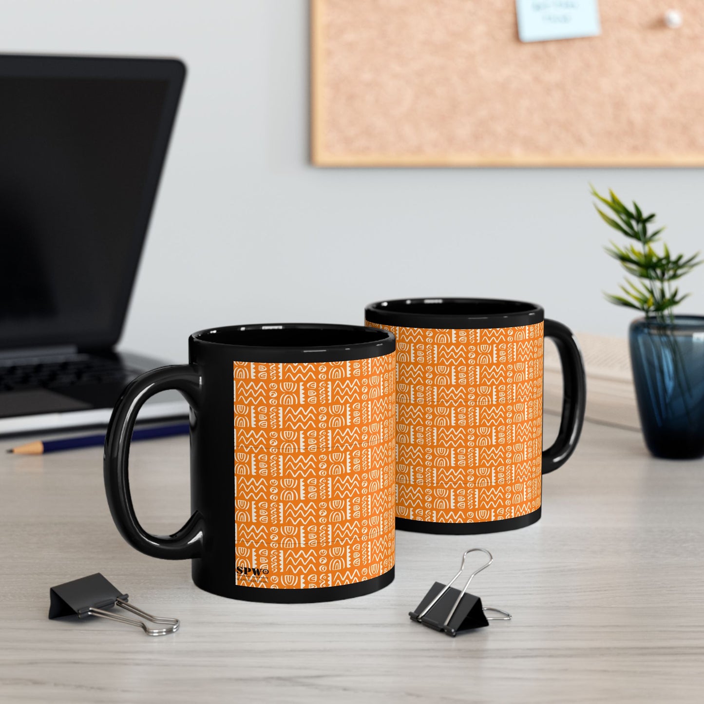 Black Mug (11oz, 15oz)_ N+ Series CBM PT2WW004_ Limited Edition Black Ceramic Mug by WesternWaves