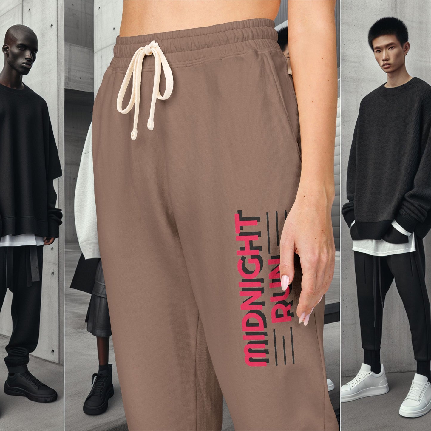 Unisex Fleece Sweatpants with Playful Design_ Series UWD 080_ Limited Edition Cozy Lounge Pants by WesternWaves: