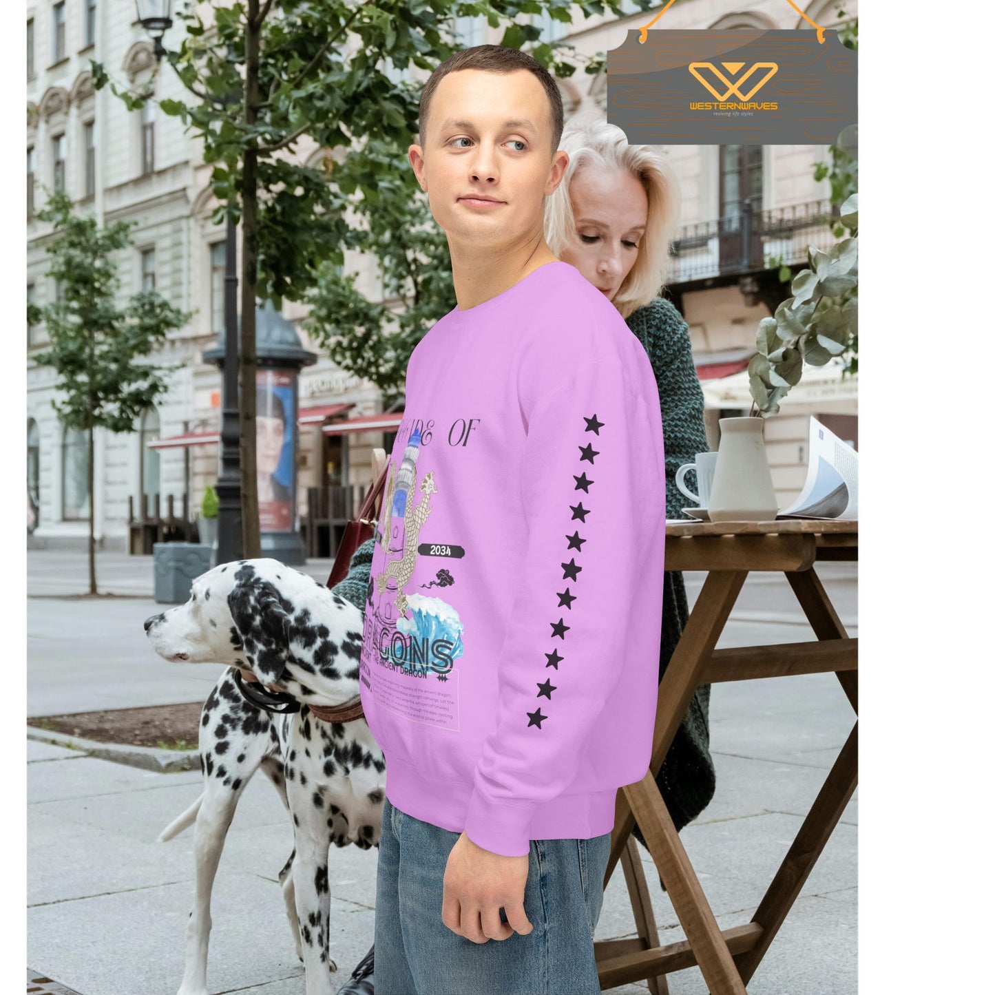 Unisex Lightweight Crewneck Sweatshirt_ N3+ Series ULWCSS PT2WW013_ Limited Edition Conscious Fashion Collaboration by WesternWaves: