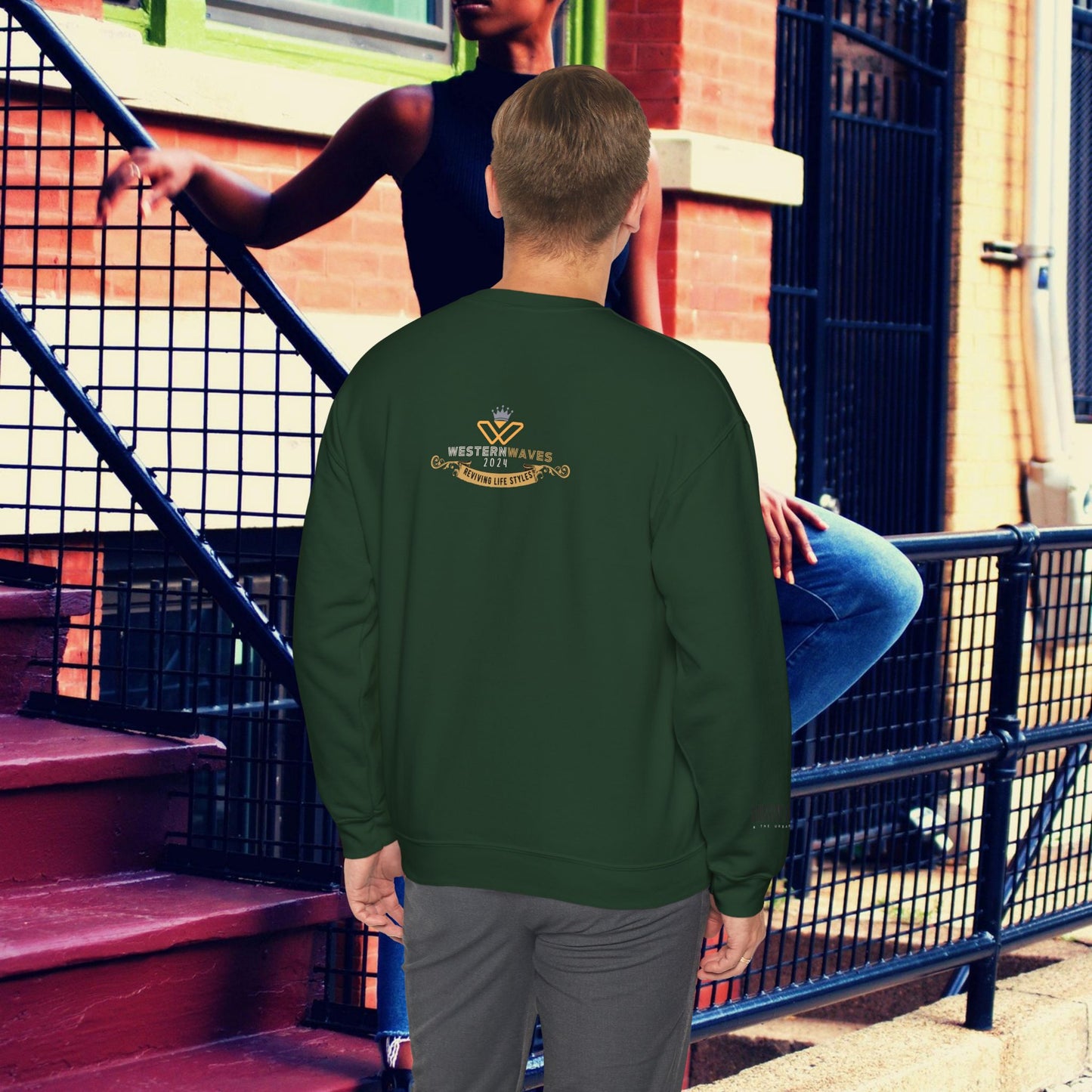 Unisex Heavy Blend™ Crewneck Sweatshirt_ N3+ Series UHBCSS PT2WW006_ Limited Edition Pure Luxury By WesternWaves: