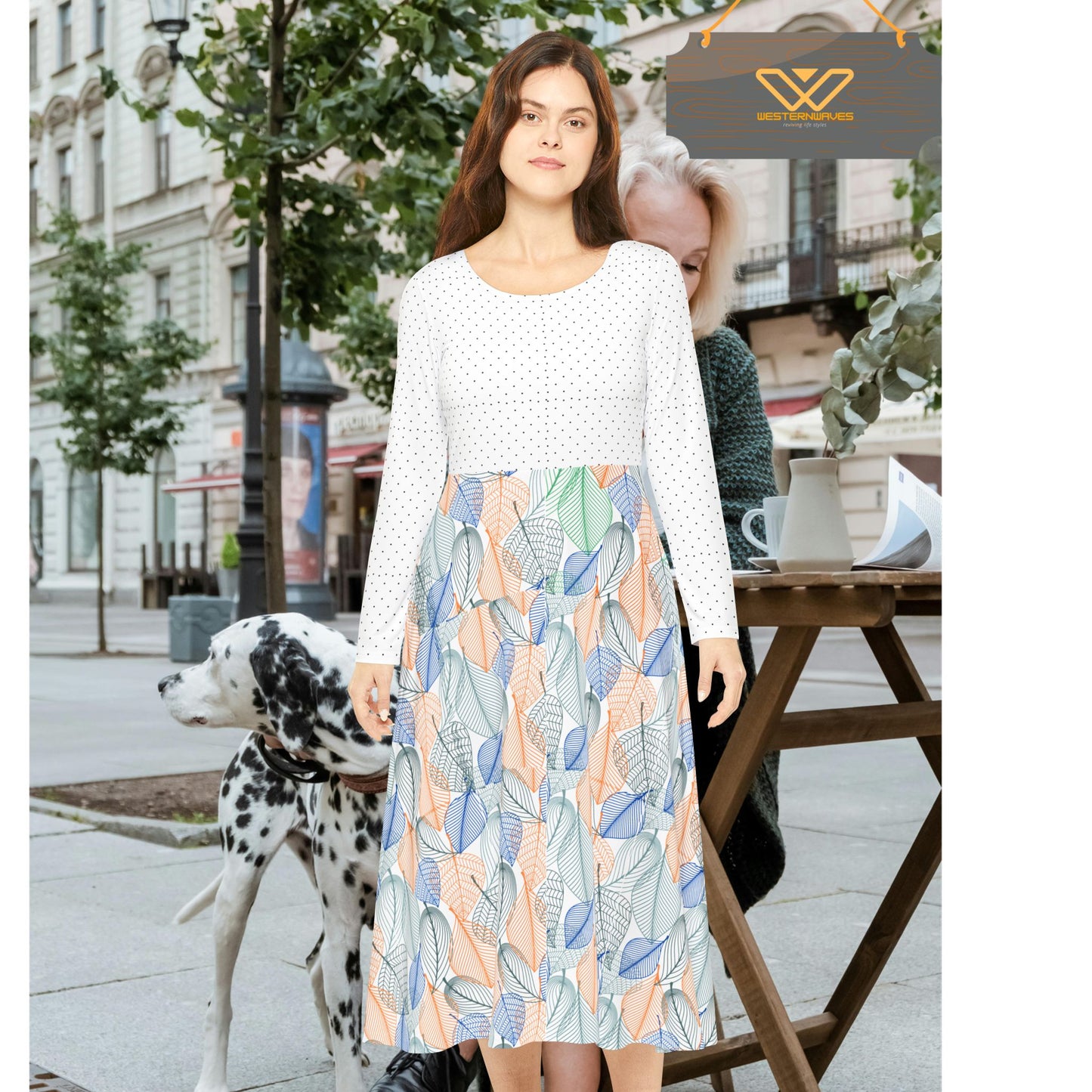 Women's Long Sleeve Dance Dress (AOP)_ N2 Series WLSDD PT2WW001_ Limited Edition Twirl & Shine by WesternWaves Exclusive: