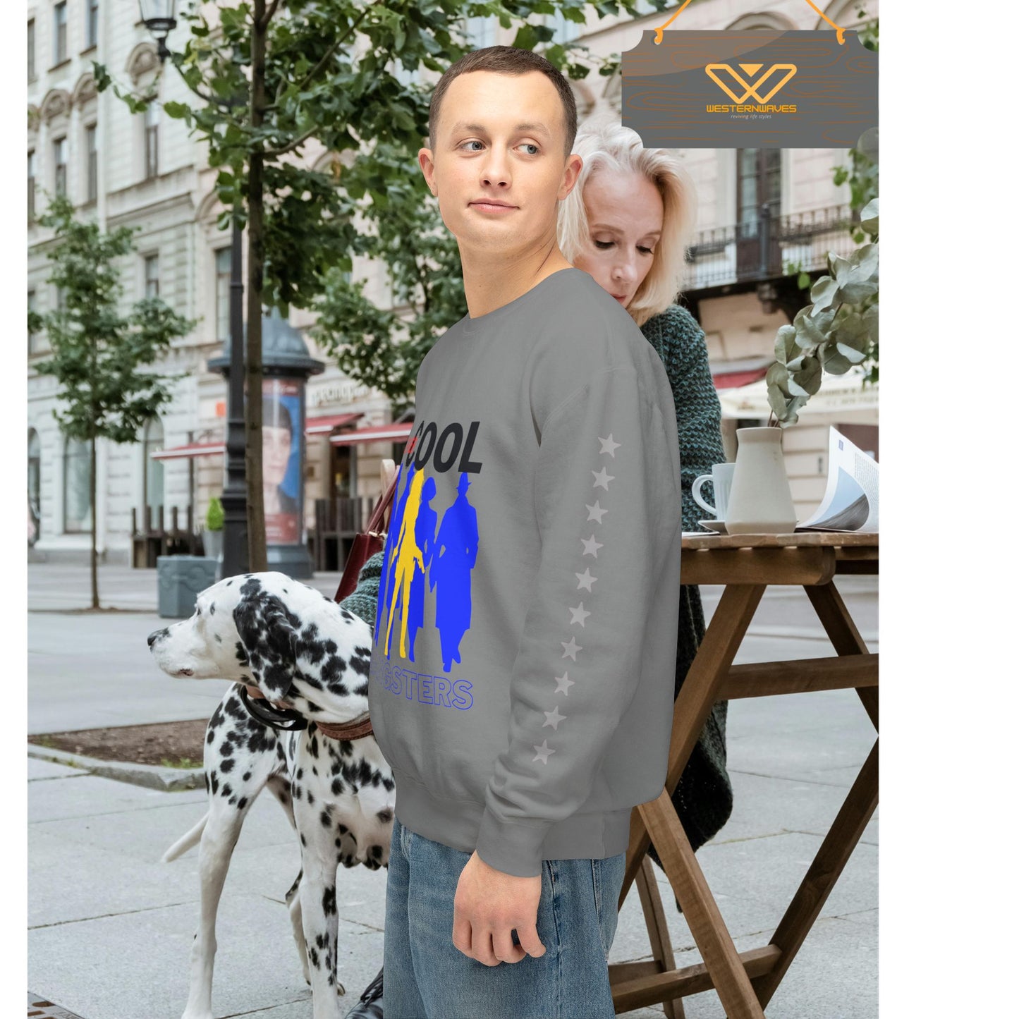 Unisex Lightweight Crewneck Sweatshirt_ N3+ Series ULWCSS PT2WW001_ Limited Edition by WesternWaves: