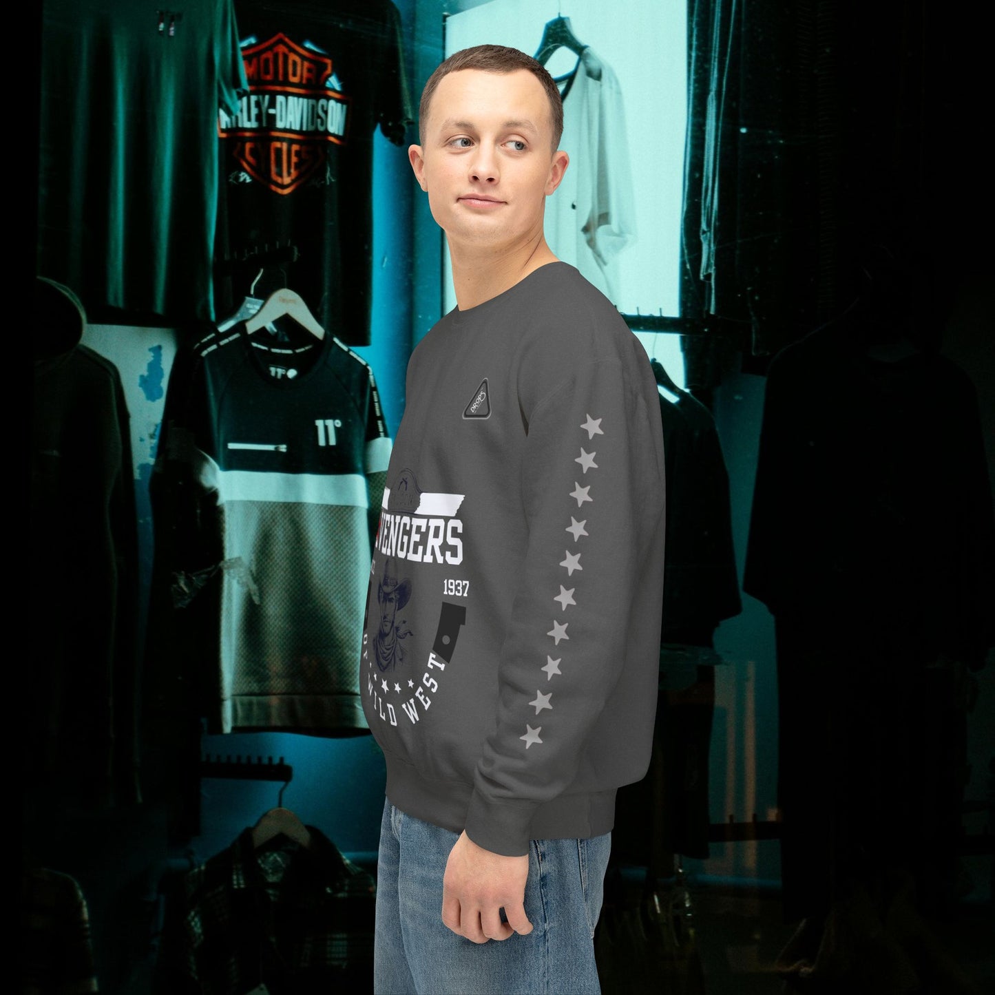 Unisex Lightweight Sweatshirt_ N7* Series USLWSS PT2WW002_ Limited Edition by WesternWaves: