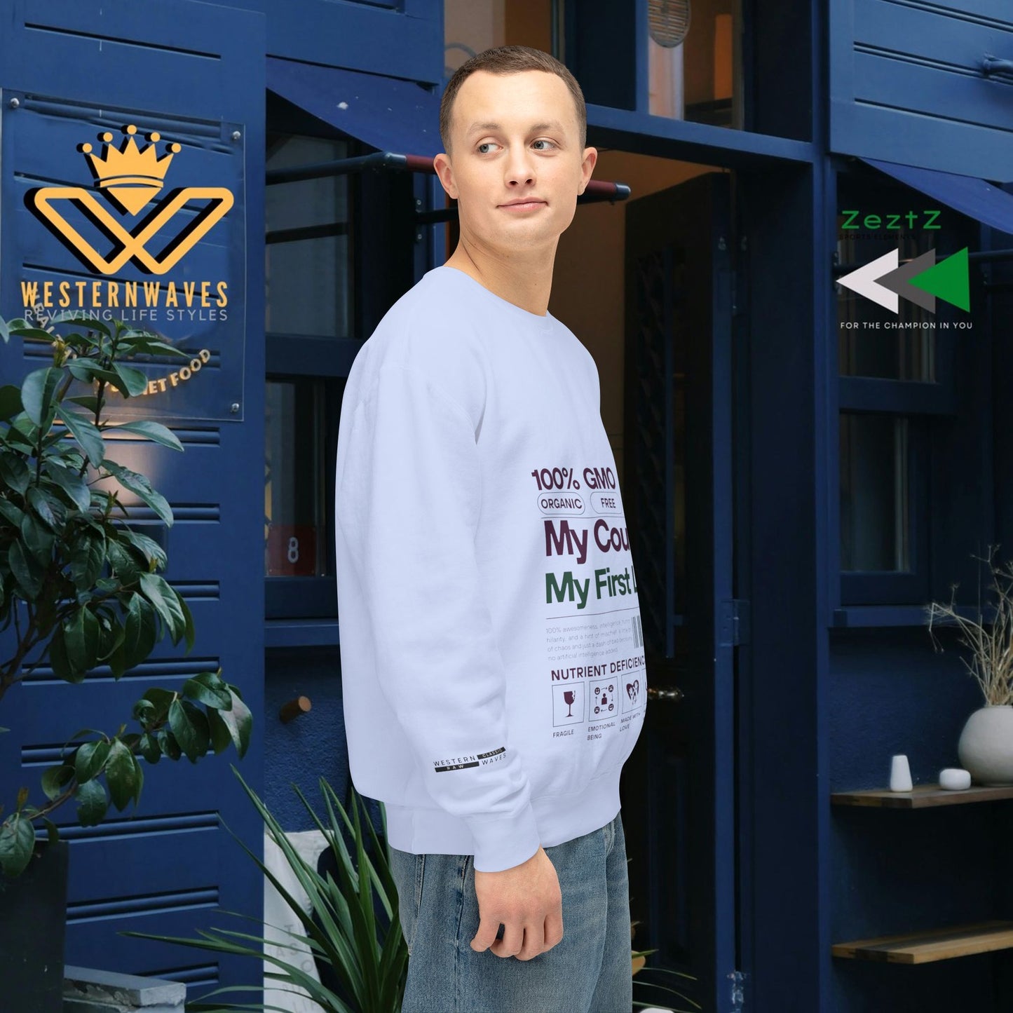 Unisex Lightweight Sweatshirt_ N7+ Series USLWSS PT2WW001_ Limited Edition by WesternWaves:
