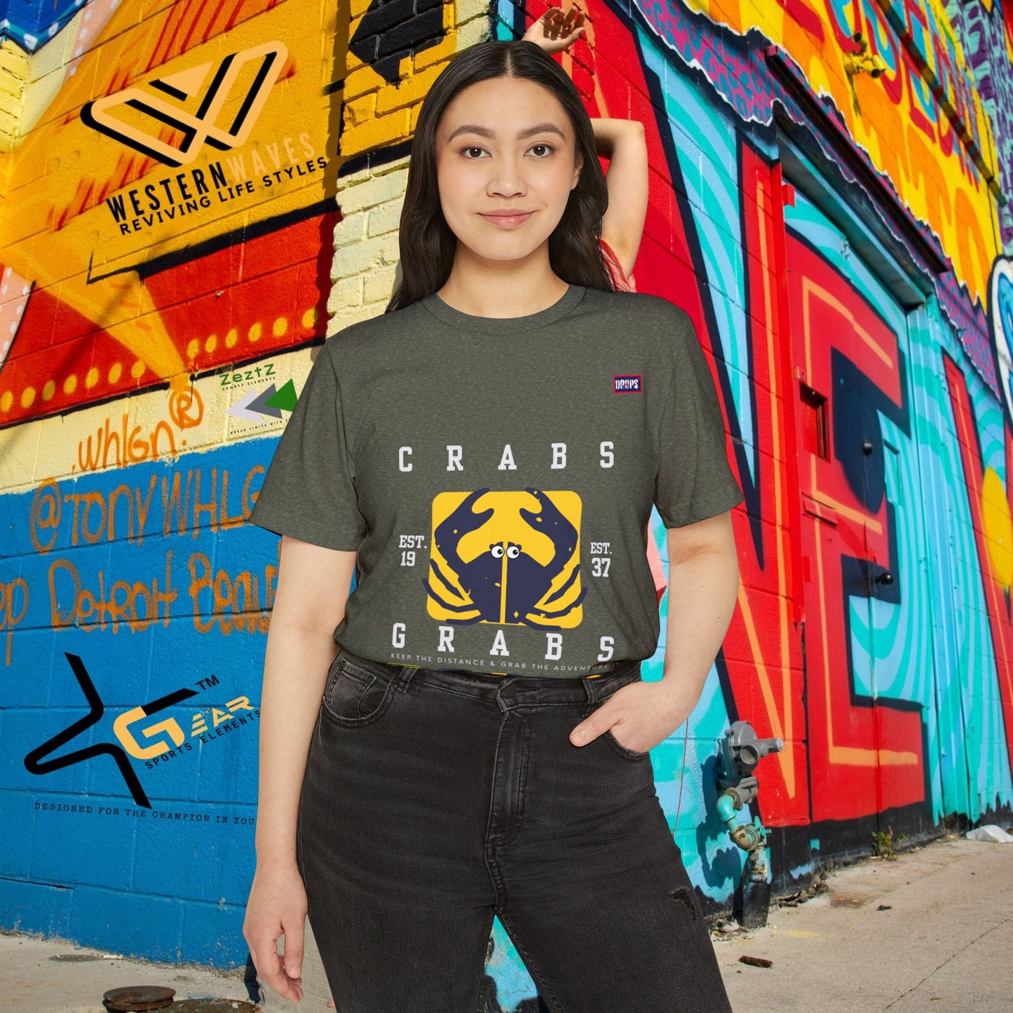 Eco-Friendly Crab Graphic Tee, Sustainable Fashion T-Shirt, Unisex Nature Lover Gift, Beach Vibes Apparel, Boho T-Shirt_ 22 May 2025_ 001