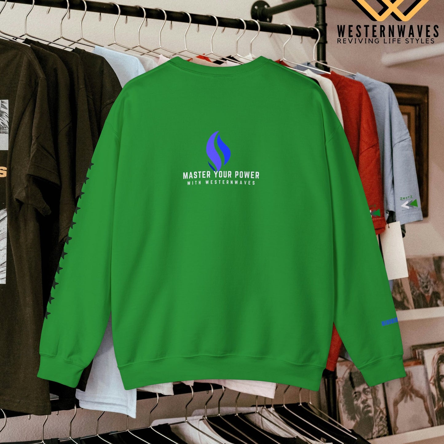 Unisex Heavy Blend™ Crewneck Sweatshirt_ N3+ Series UHBCSS PT2WW032_ Limited Edition Pure Luxury By WesternWaves:
