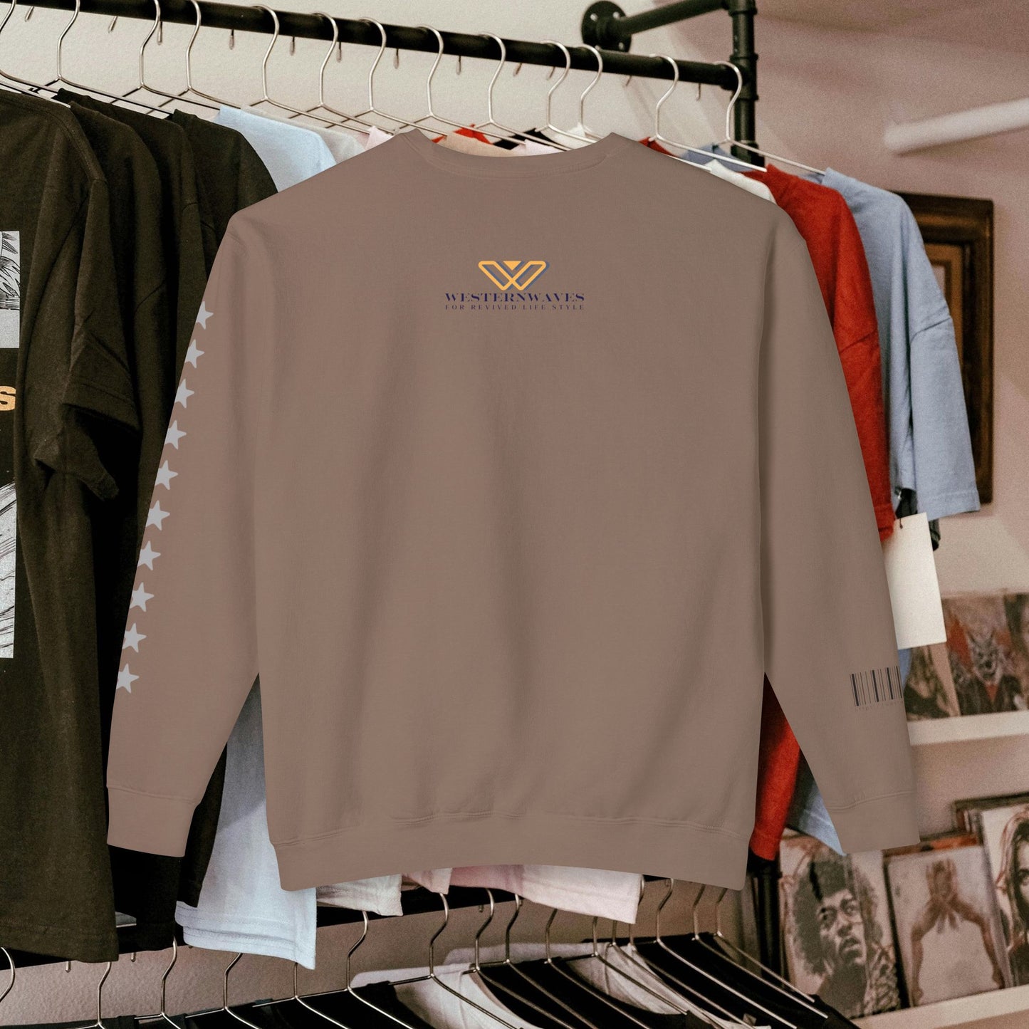 Unisex Lightweight Crewneck Sweatshirt_ N2 Series ULWCSS PT2WW005_Limited Edition Unparalleled Quality by WesternWaves: