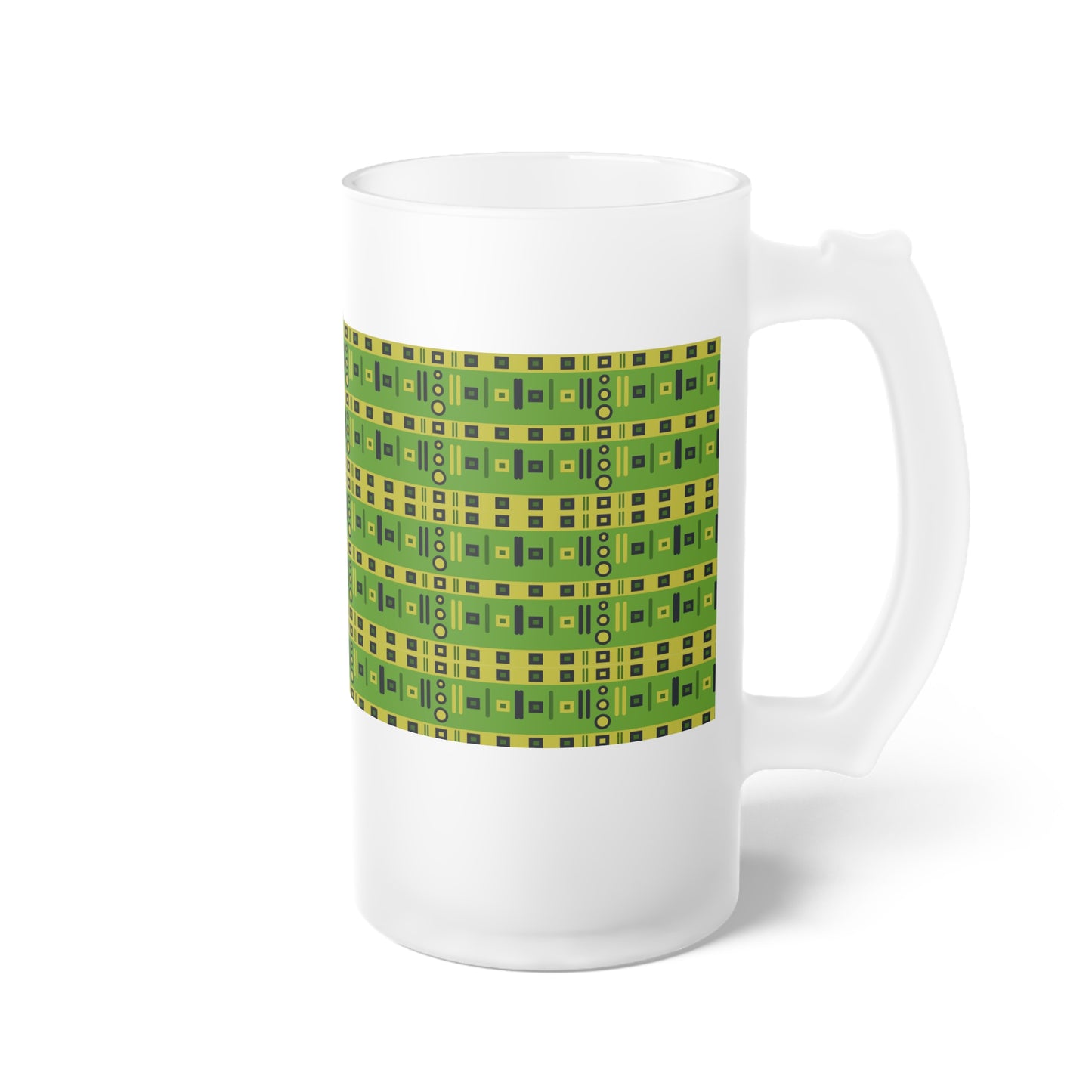 Frosted Glass Beer Mug - Stylish Sipping Essential_ N3+ Series FGBM PT2WW019_ Limited Edition by WesternWaves: