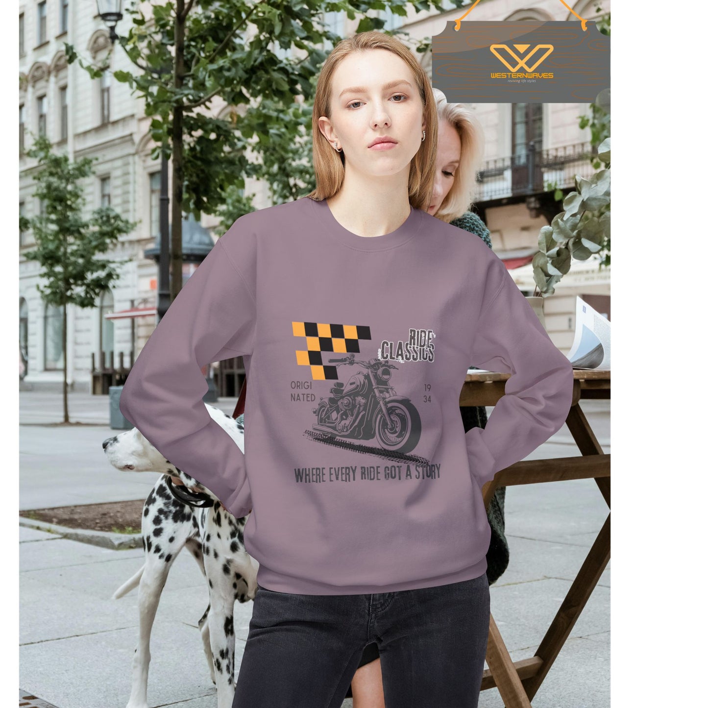 Unisex Midweight Softstyle Fleece Crewneck Sweatshirt_ N3+ Series USMWSSFCNSS PT2WW003_ Limited Edition Stylish Eco-conscious Raw Classic by WesternWaves: