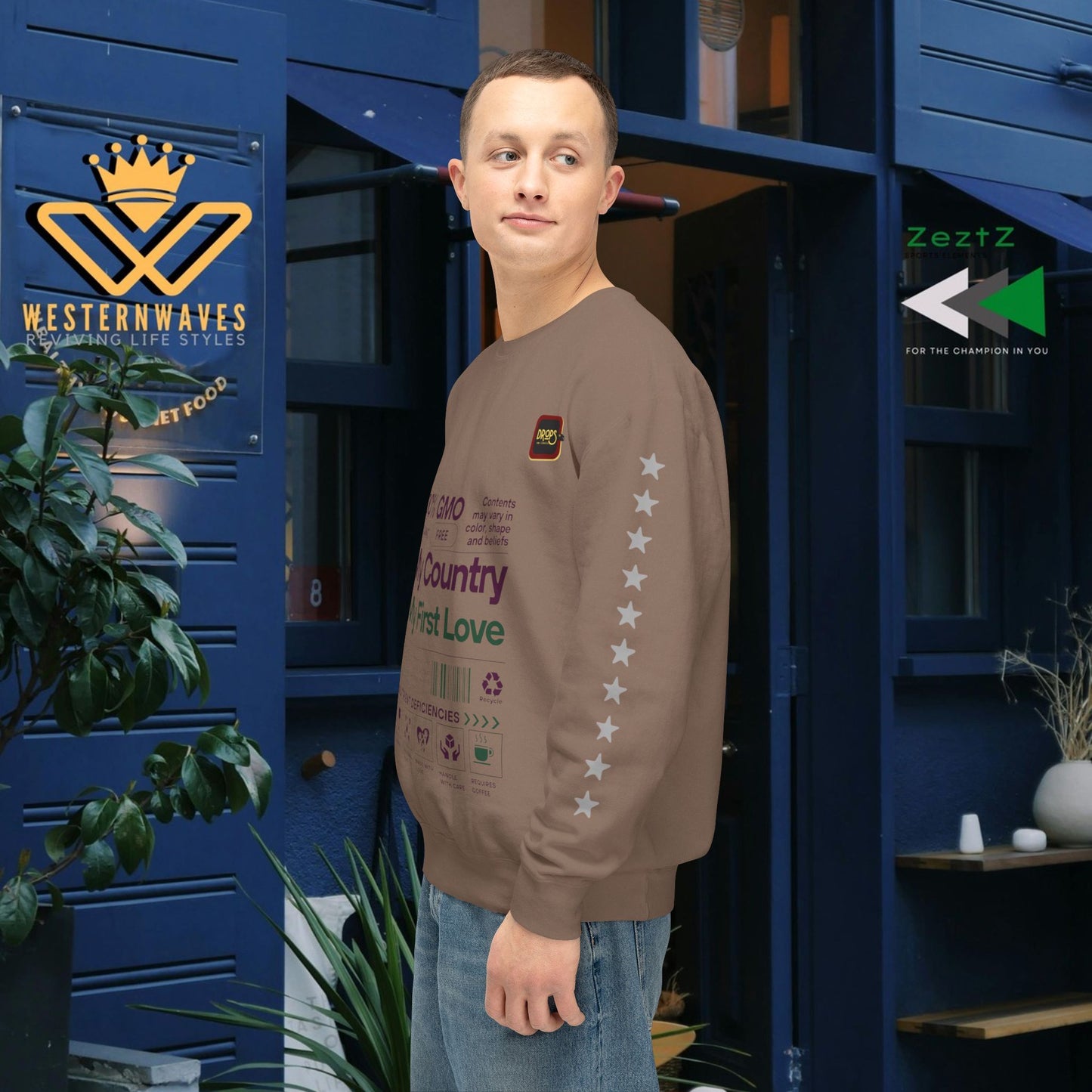 Unisex Lightweight Sweatshirt_ N7+ Series USLWSS PT2WW001_ Limited Edition by WesternWaves: