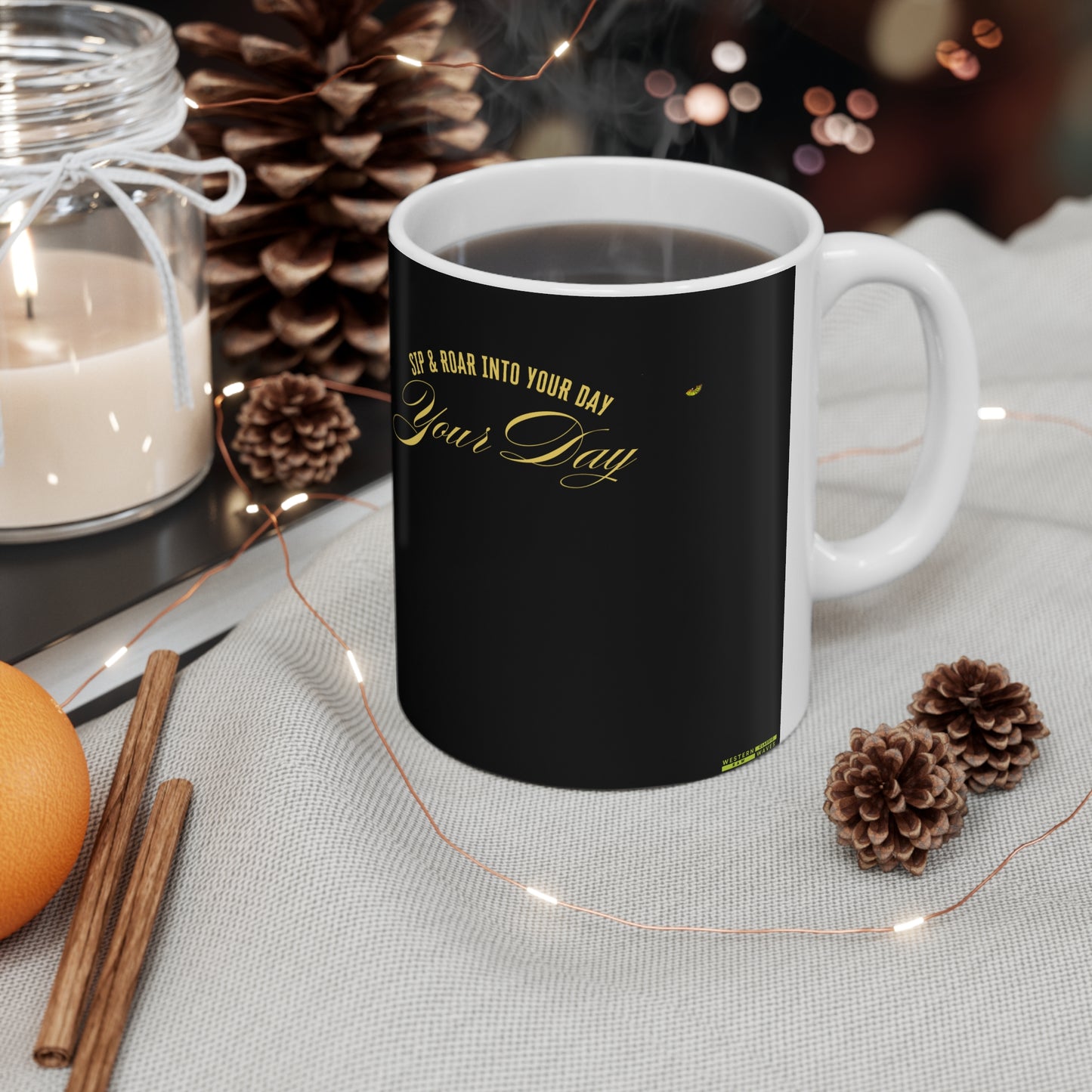 Motivational Ceramic Coffee Mug - Sip & Roar Into Your Day - 11oz & 15oz_30 April 2025_ 002