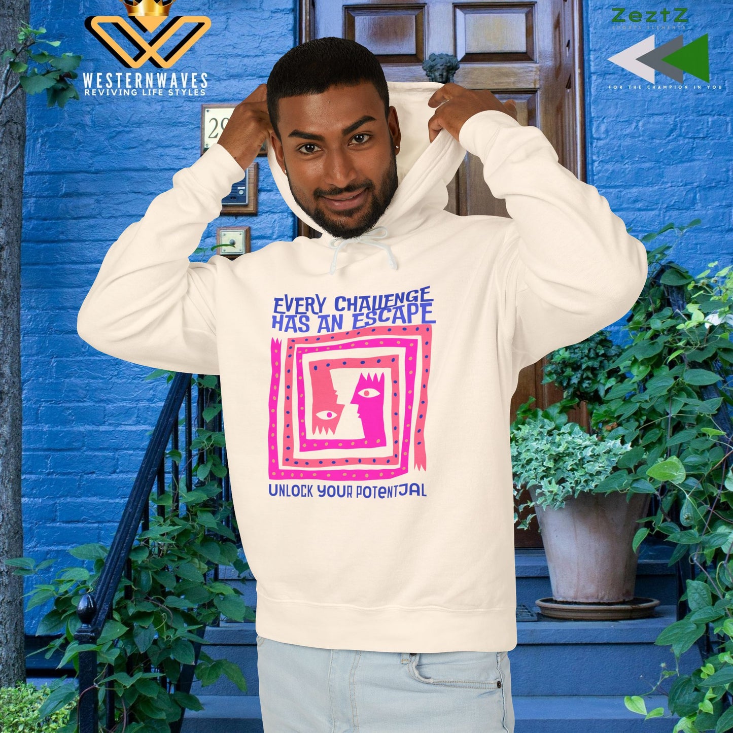 Unisex Lightweight Hooded Sweatshirt – N3+ Series USLWHSS PT2WW014_ Limited Edition Crafted Comfort by WesternWaves: