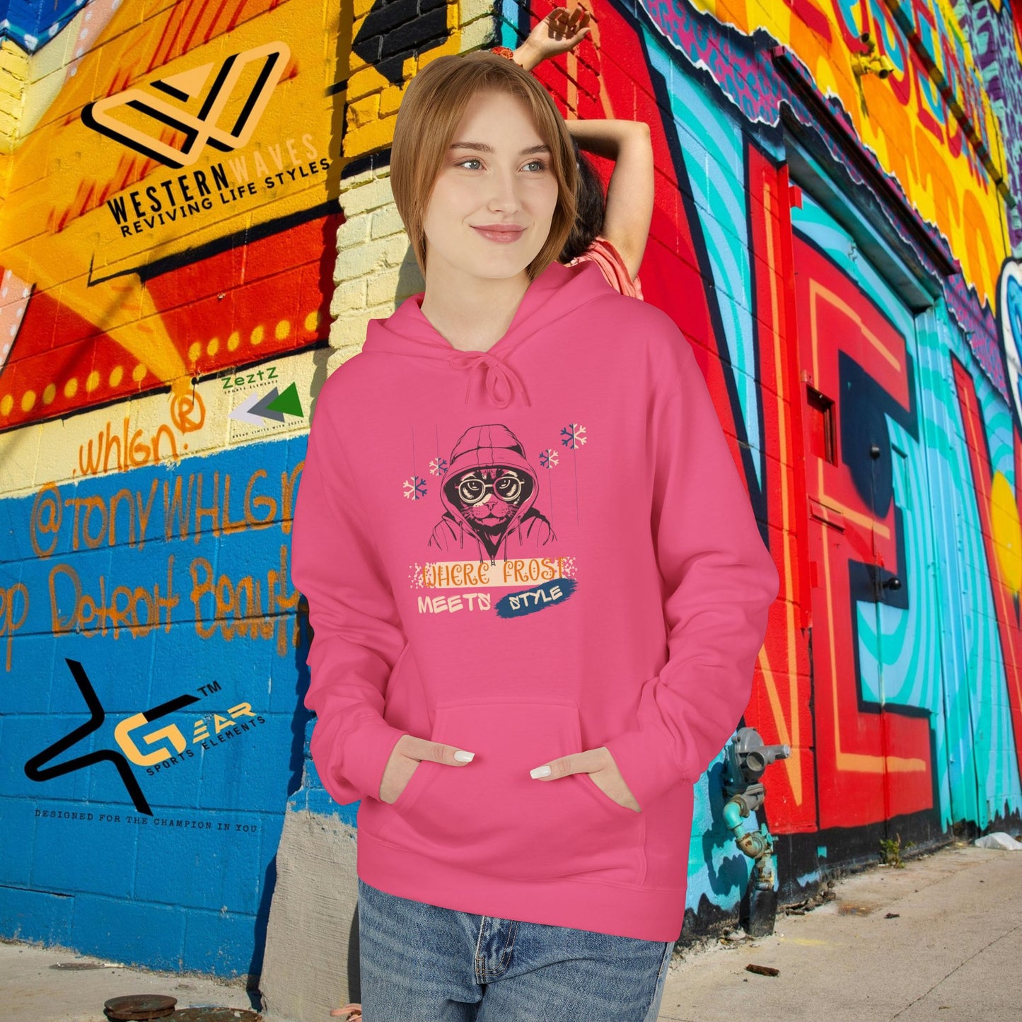 Unisex Midweight Softstyle Fleece Hoodie_ N3+ Series USMWSSFH PT2WW002_ Limited Edition Luxuriously Soft 100% Cotton Face by WesternWaves: