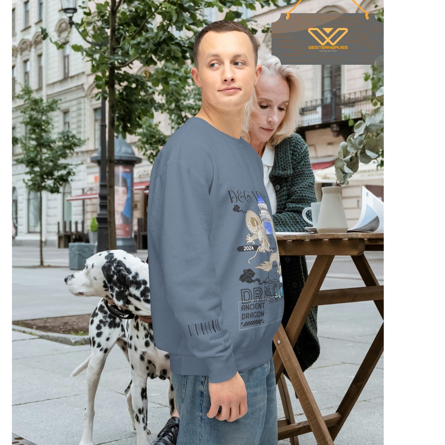 Unisex Lightweight Crewneck Sweatshirt_ N3+ Series ULWCSS PT2WW013_ Limited Edition Conscious Fashion Collaboration by WesternWaves: