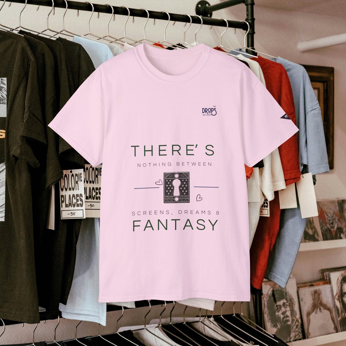 Unisex Ultra Cotton Tee - "There's Nothing Between Screens, Dreams & Fantasy" T-Shirt - Perfect for Dreamers and Creatives_ 07 May 2025_ 001