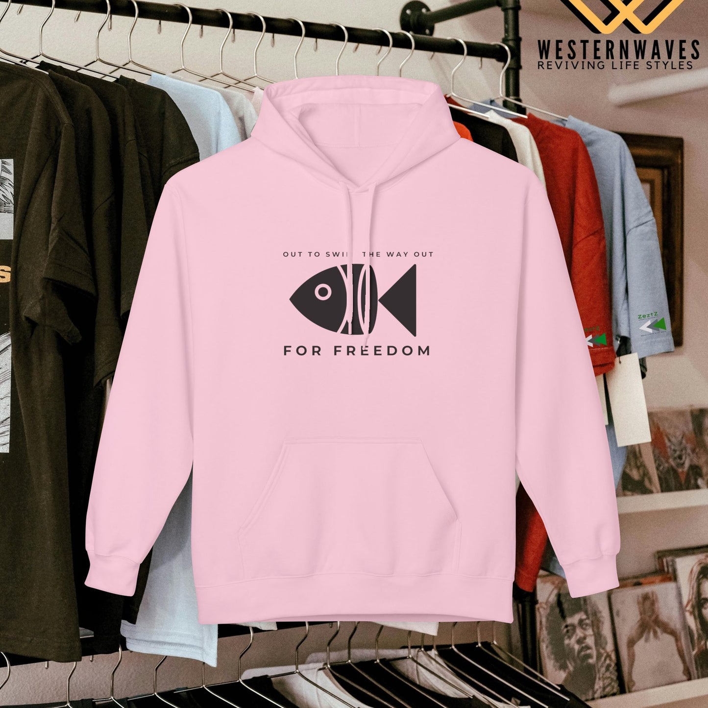 Unisex Midweight Softstyle Fleece Hoodie_ N3+ Series USMWXXFH PI2WW001_ Limited Edition by WesternWaves: