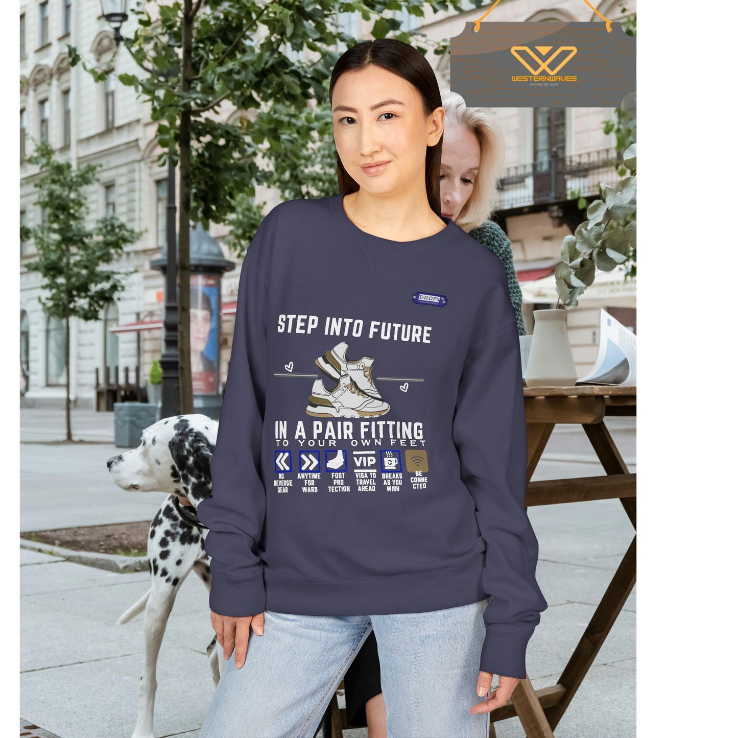 Unisex ComfortWash® Garment Dyed Crewneck Sweatshirt_ N7* Series USCGDCNSS PT2WW001_ Limited Edition Comfort & Retro Flair by WesternWaves: