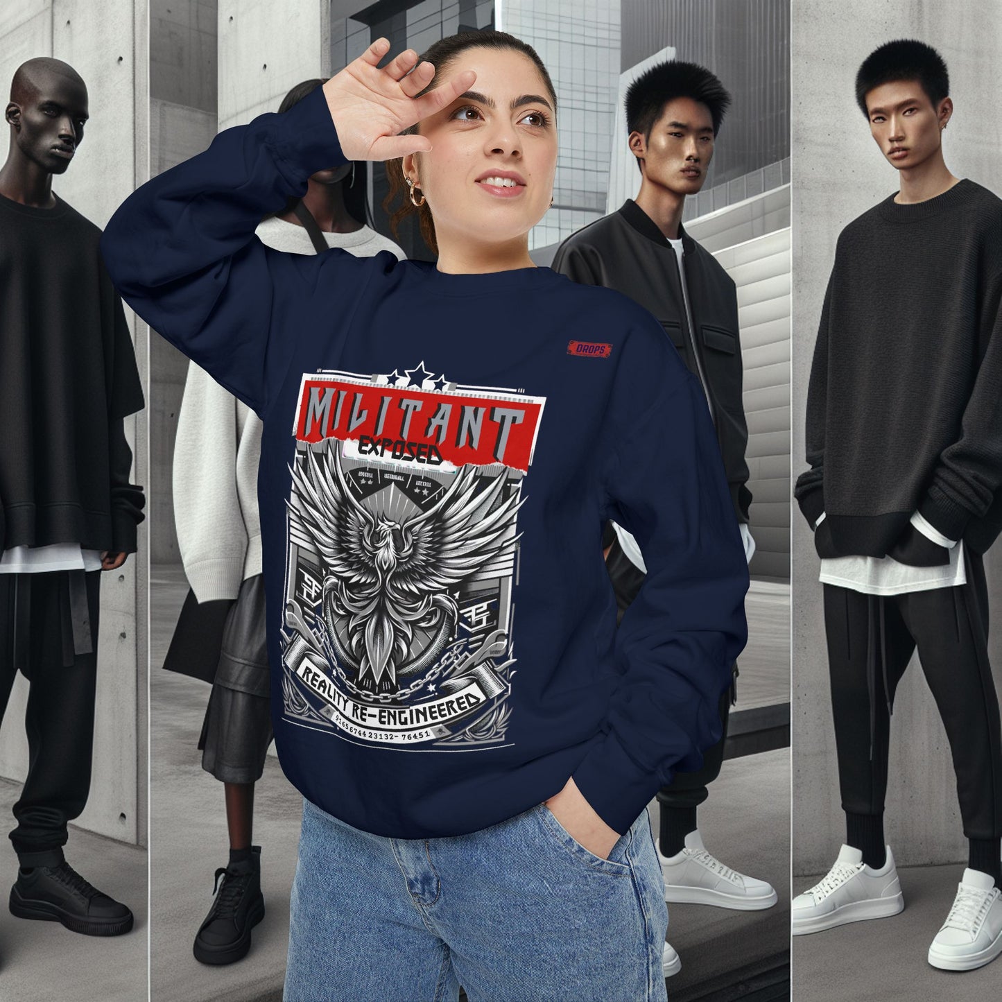 Unisex Garment-Dyed Sweatshirt_ N8+ Series SPW USMWSSFCNSS PT2WW001_ Limited Edition by WesternWaves: