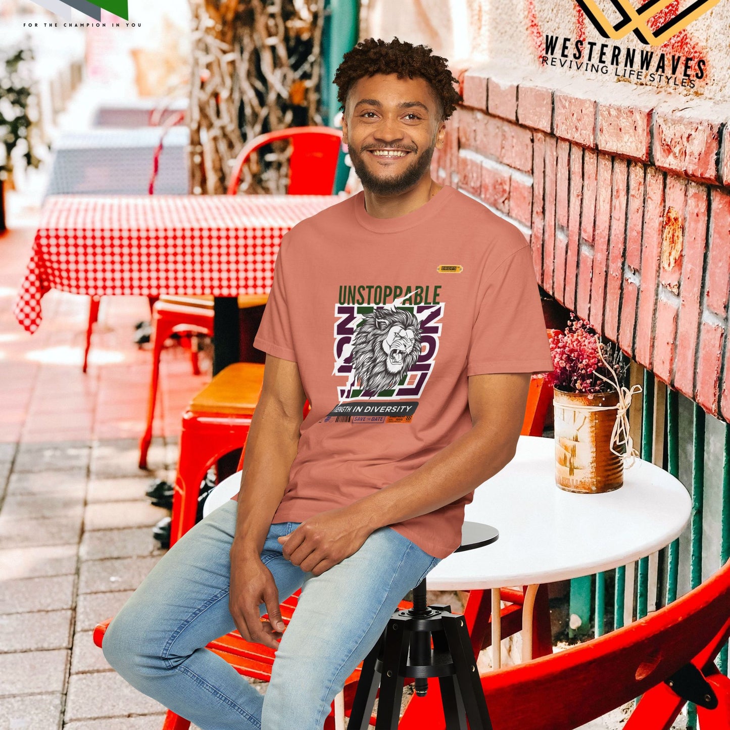 Unisex Garment-Dyed T-Shirt_ 26 June 2025_ Limited Edition Strength in Diversity by WesternWaves: