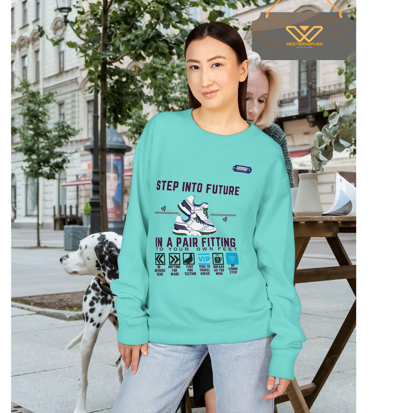 Unisex ComfortWash® Garment Dyed Crewneck Sweatshirt_ N7* Series USCGDCNSS PT2WW001_ Limited Edition Comfort & Retro Flair by WesternWaves: