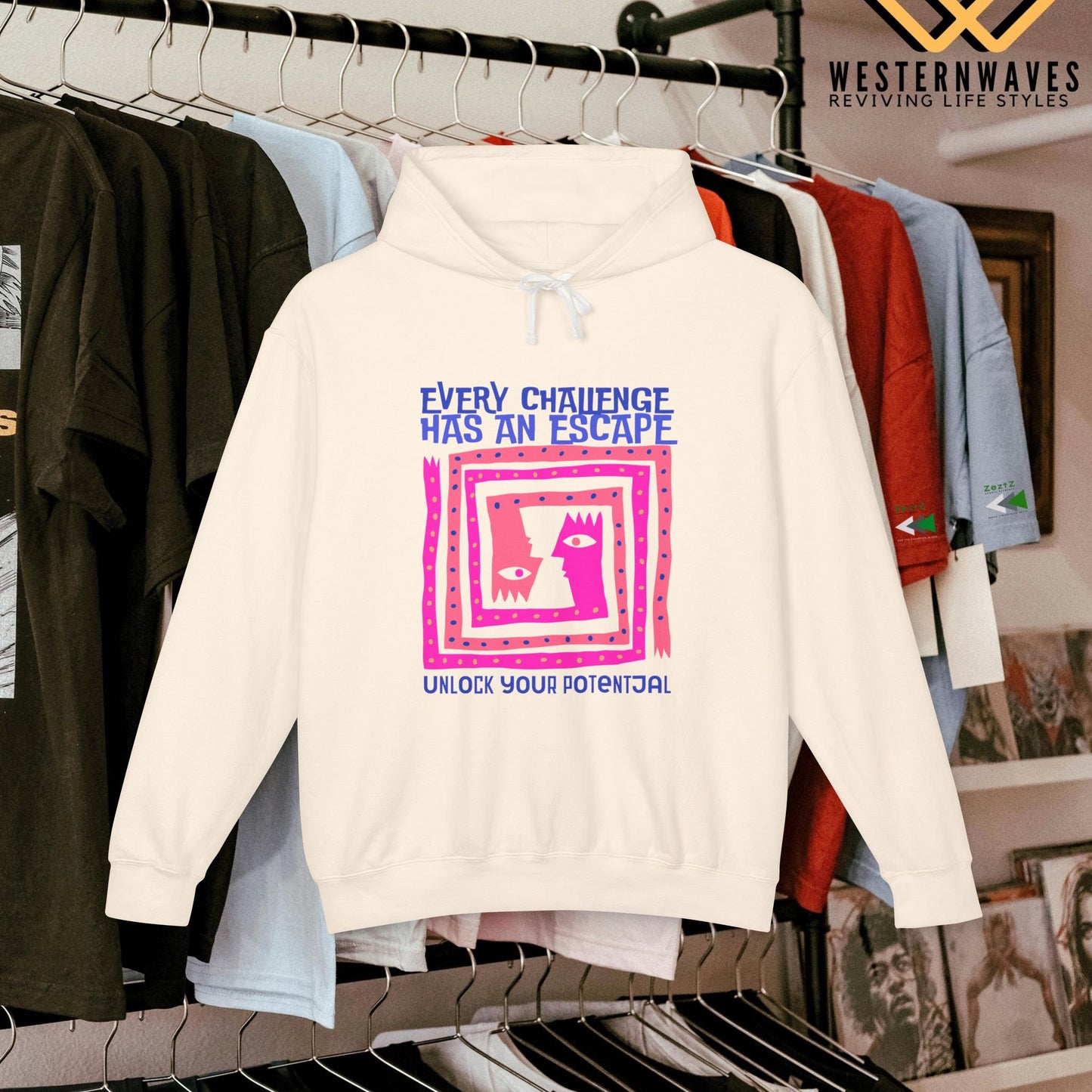 Unisex Lightweight Hooded Sweatshirt – N3+ Series USLWHSS PT2WW014_ Limited Edition Crafted Comfort by WesternWaves: