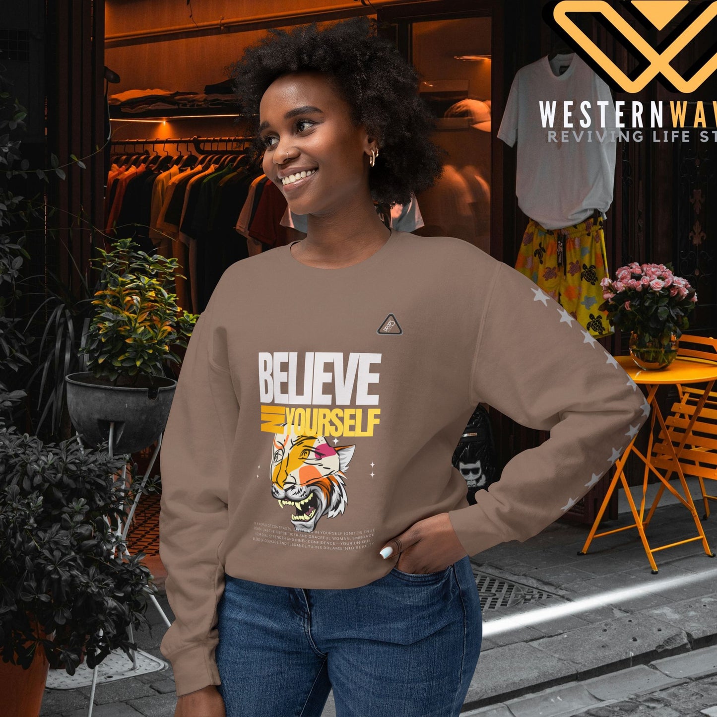 Unisex Lightweight Crewneck Sweatshirt_ N2 Series ULWCSS PT2WW006_ Limited Edition Unparalleled Quality by WesternWaves: