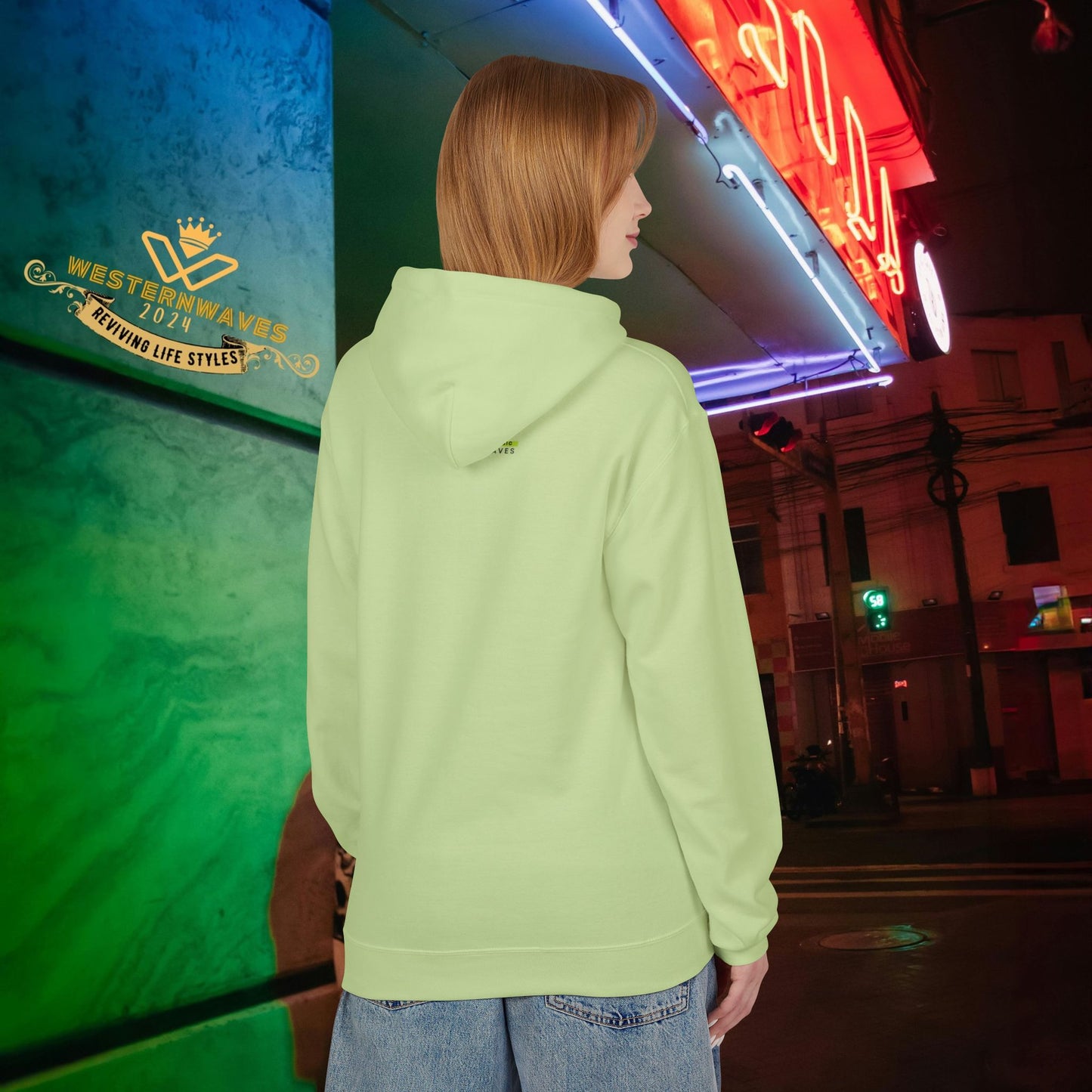 Unisex Midweight Softstyle Fleece Hoodie_ N3+ Series USMWSSFH PT2WW001_ Limited Edition Luxuriously Soft 100% Cotton Face by WesternWaves:
