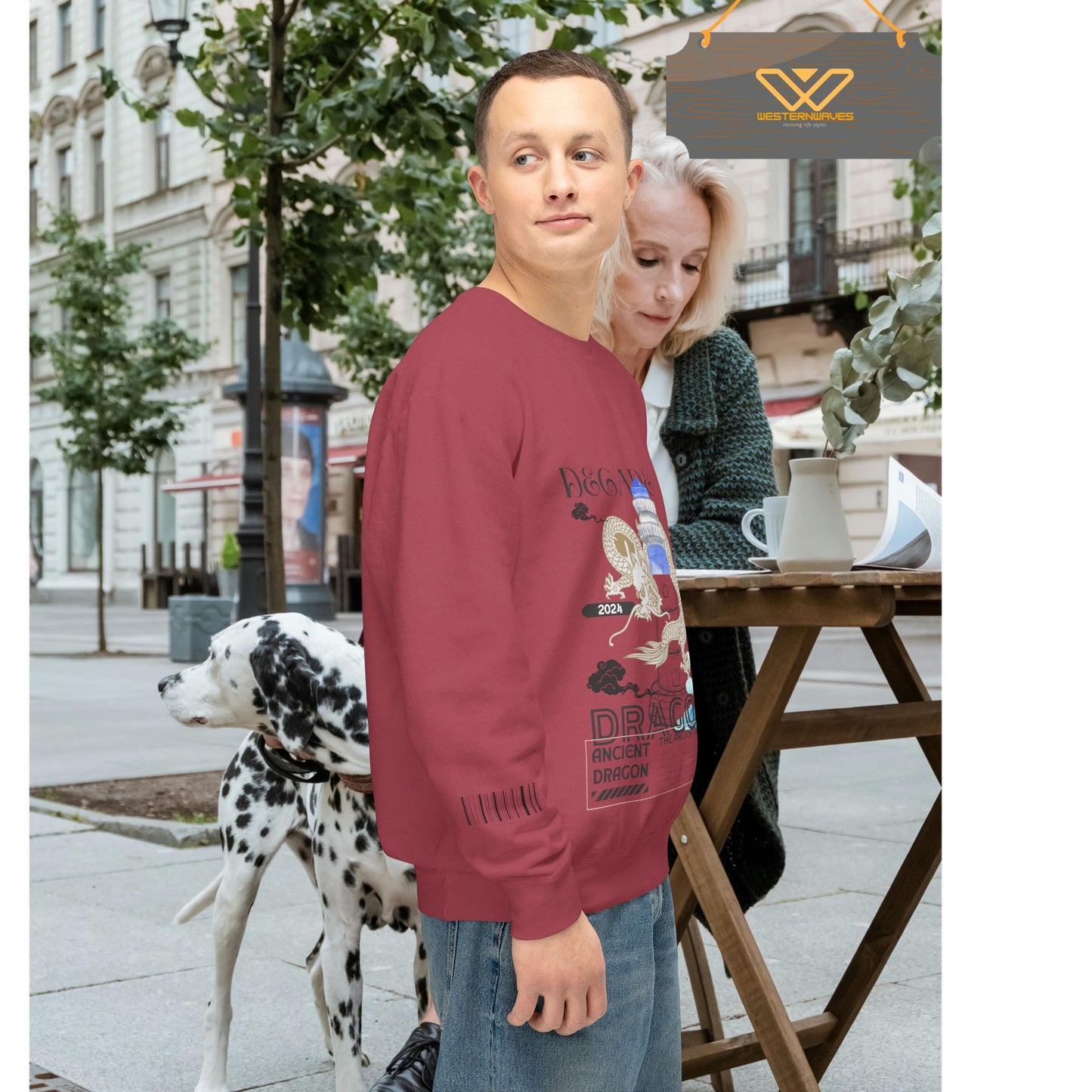 Unisex Lightweight Crewneck Sweatshirt_ N3+ Series ULWCSS PT2WW013_ Limited Edition Conscious Fashion Collaboration by WesternWaves: