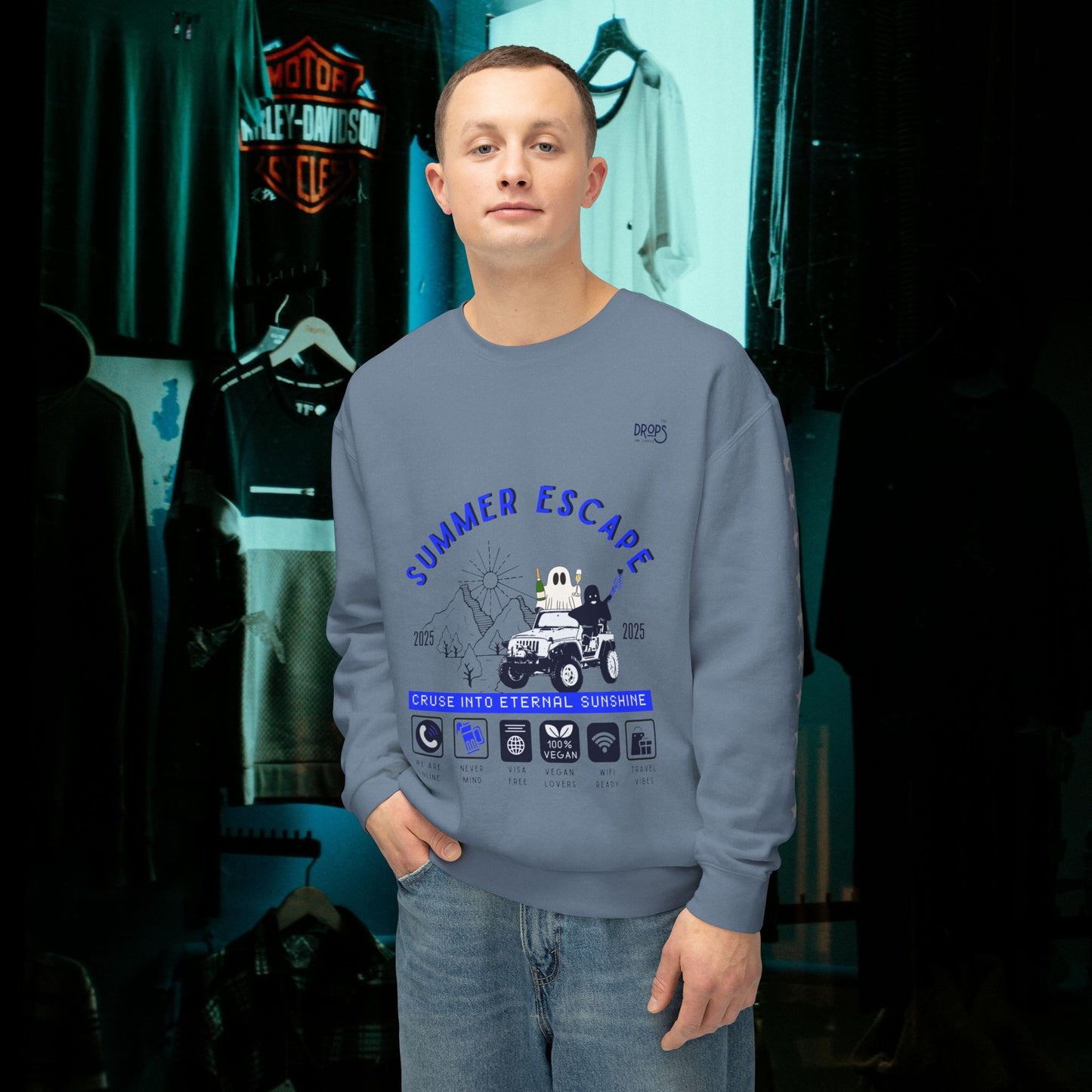 Unisex Summer Escape Crewneck Sweatshirt - Cruise into Eternal Sunshine_ 10 May 2025_ 001