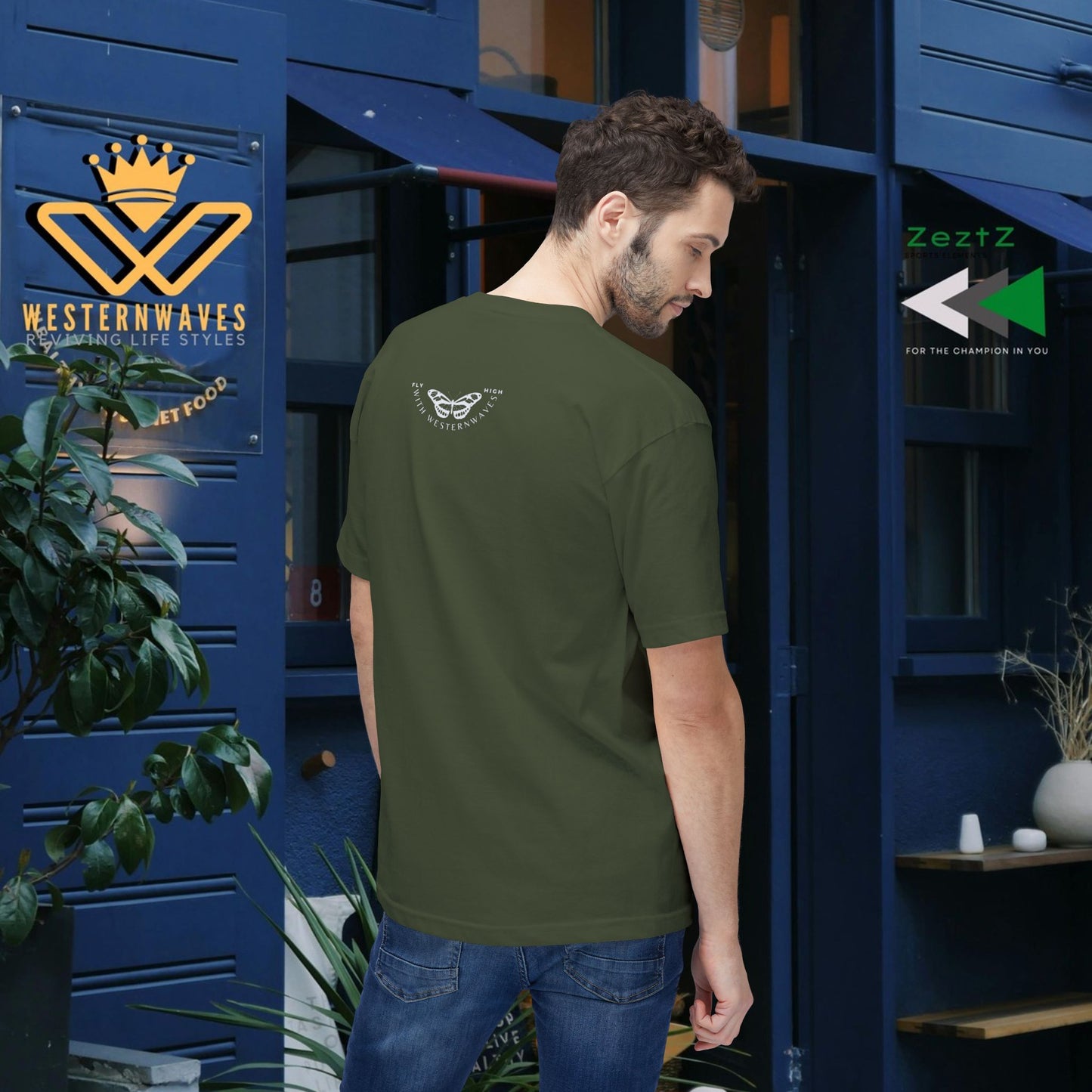 Unisex Midweight T-shirt, Made in USA_ N+ Series UMTS PT2WW007_ Limited Edition Design by WesternWaves: