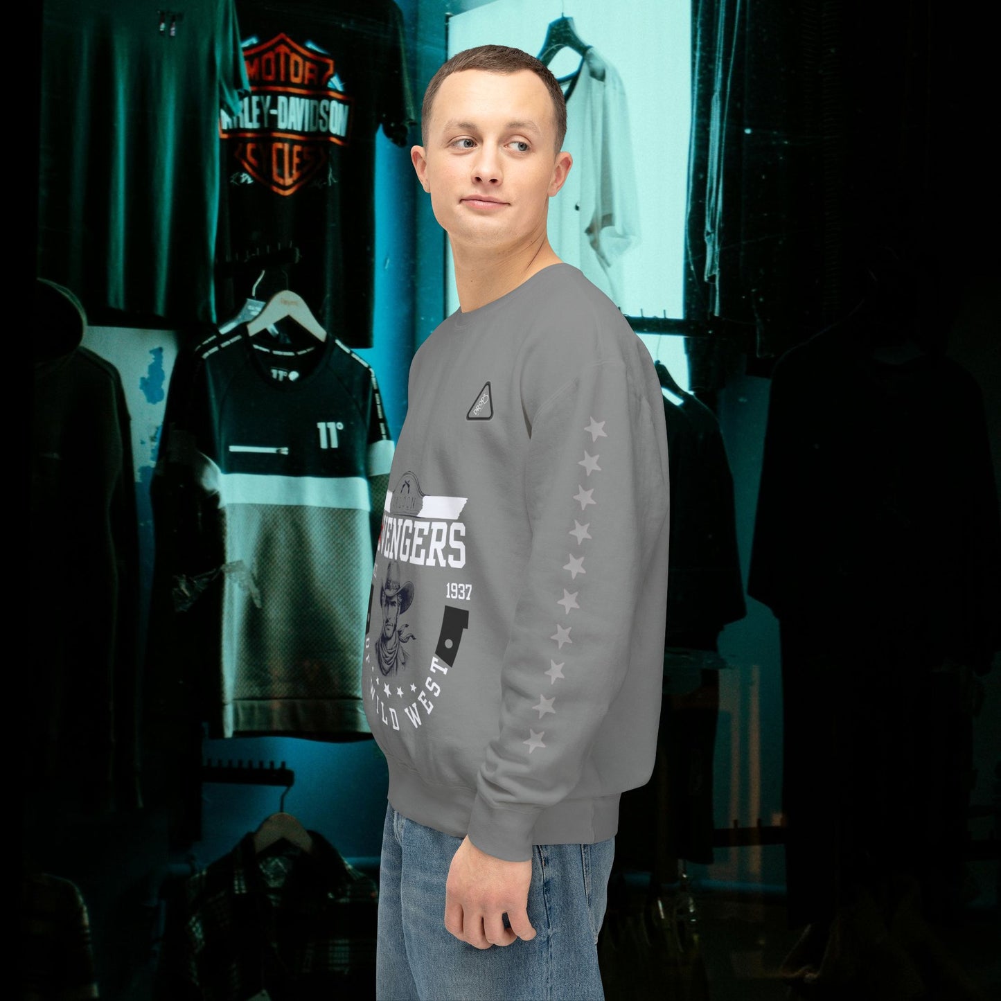 Unisex Lightweight Sweatshirt_ N7* Series USLWSS PT2WW002_ Limited Edition by WesternWaves: