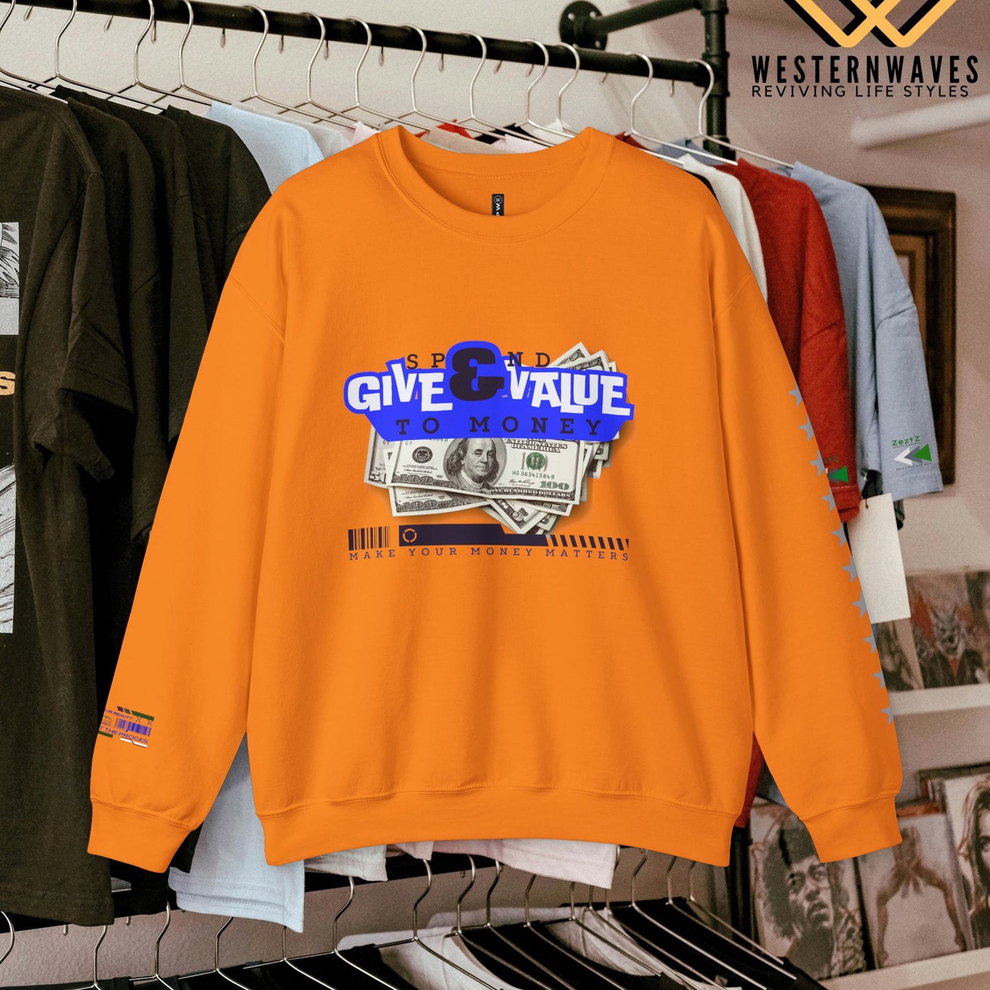 Unisex Heavy Blend™ Crewneck Sweatshirt_ N3+ Series UHBCSS PT2WW036_ Limited Edition Pure Luxury By WesternWaves: