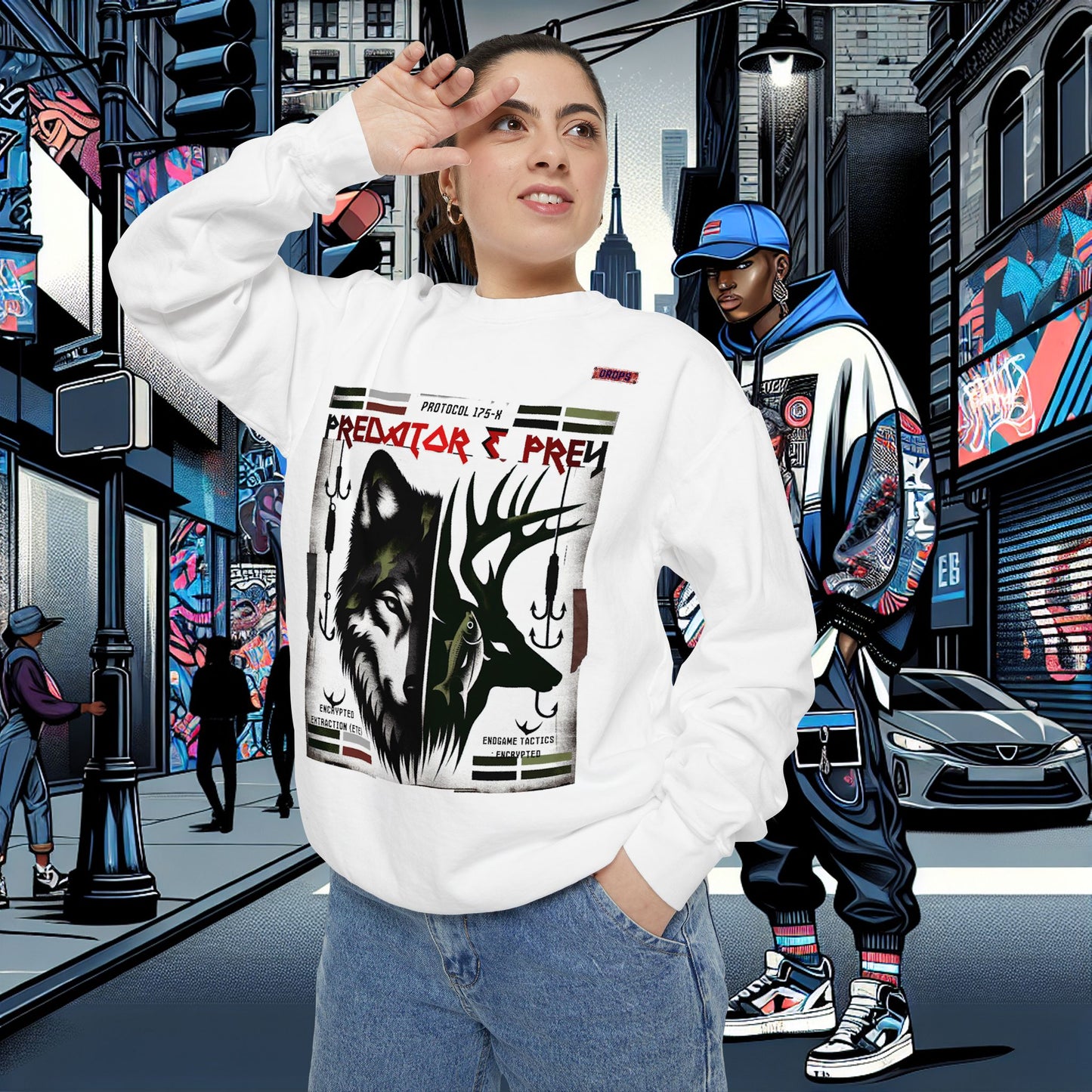 Predator & Prey Sweatshirt_ 03 Sep 2025_ Cozy Unisex Pullover, Nature Lover Apparel, Gifts for Wildlife Enthusiasts, Fall Fashion Layer