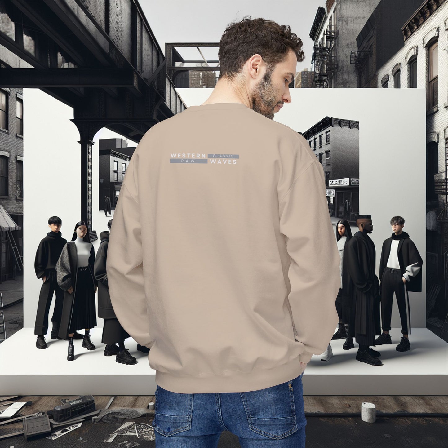 Urban Nomad Fleece Crewneck Sweatshirt_ UWD 0027_ | Cozy Streetwear Style, Perfect for Travel, Gifts, Fall & Winter Layers, Graphic Pullover