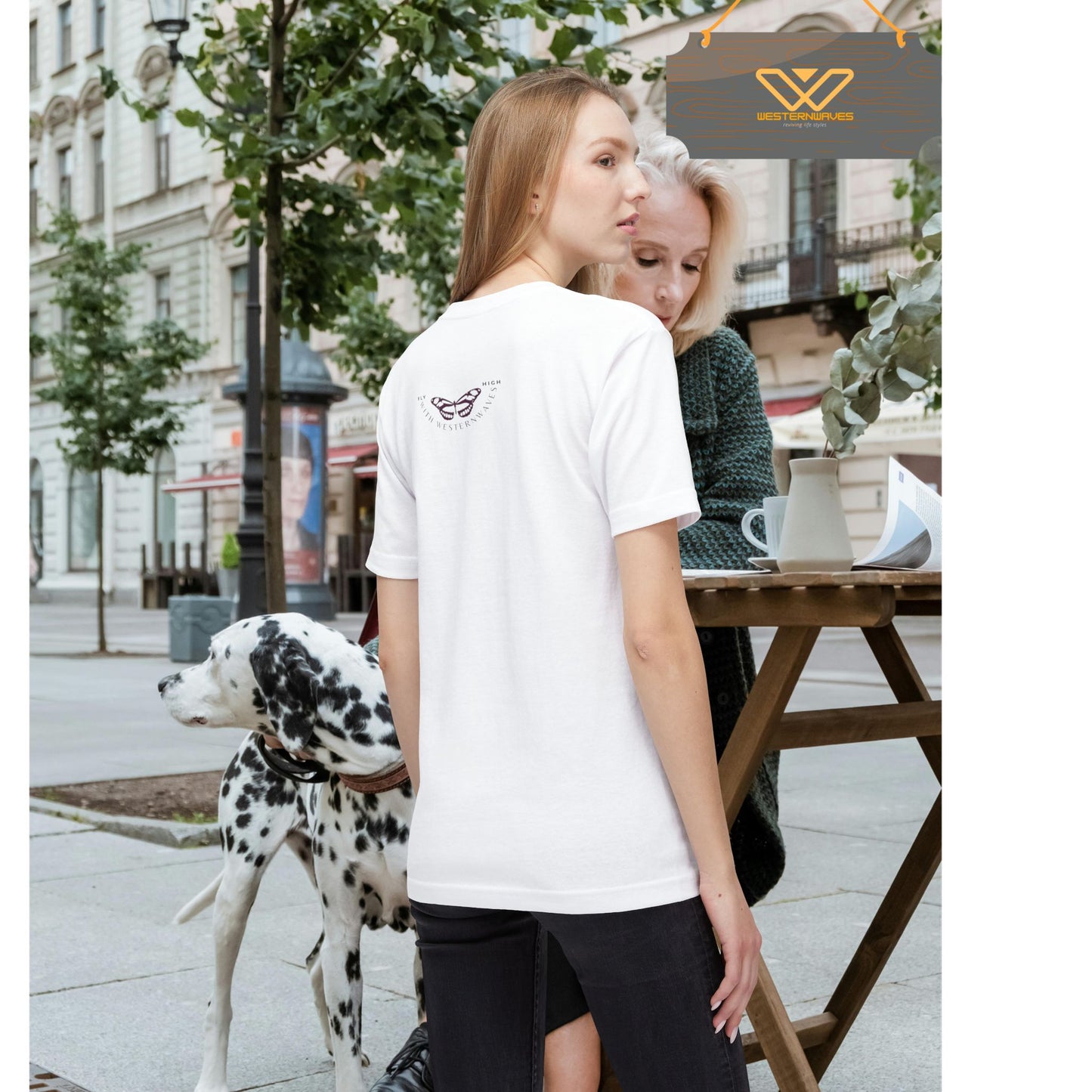Unisex Midweight T-shirt, Made in USA_ N+ Series UMTS PT2WW007_ Limited Edition Design by WesternWaves: