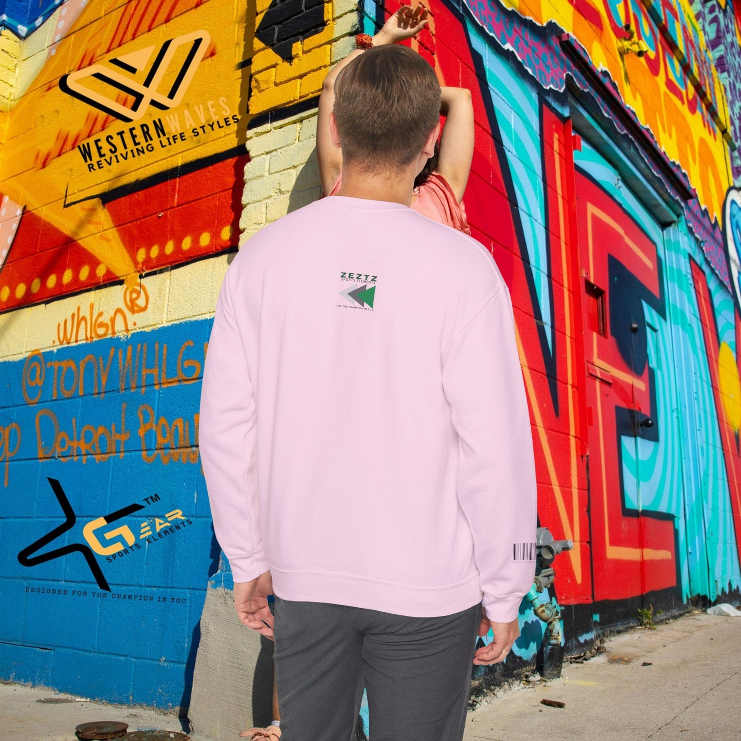 Unisex Heavy Blend™ Crewneck Sweatshirt_ N2 Sports Series UHBCSS PT2WW010_ Limited Edition ‘Zeztz’ Brand Sports Elements by WesternWaves: