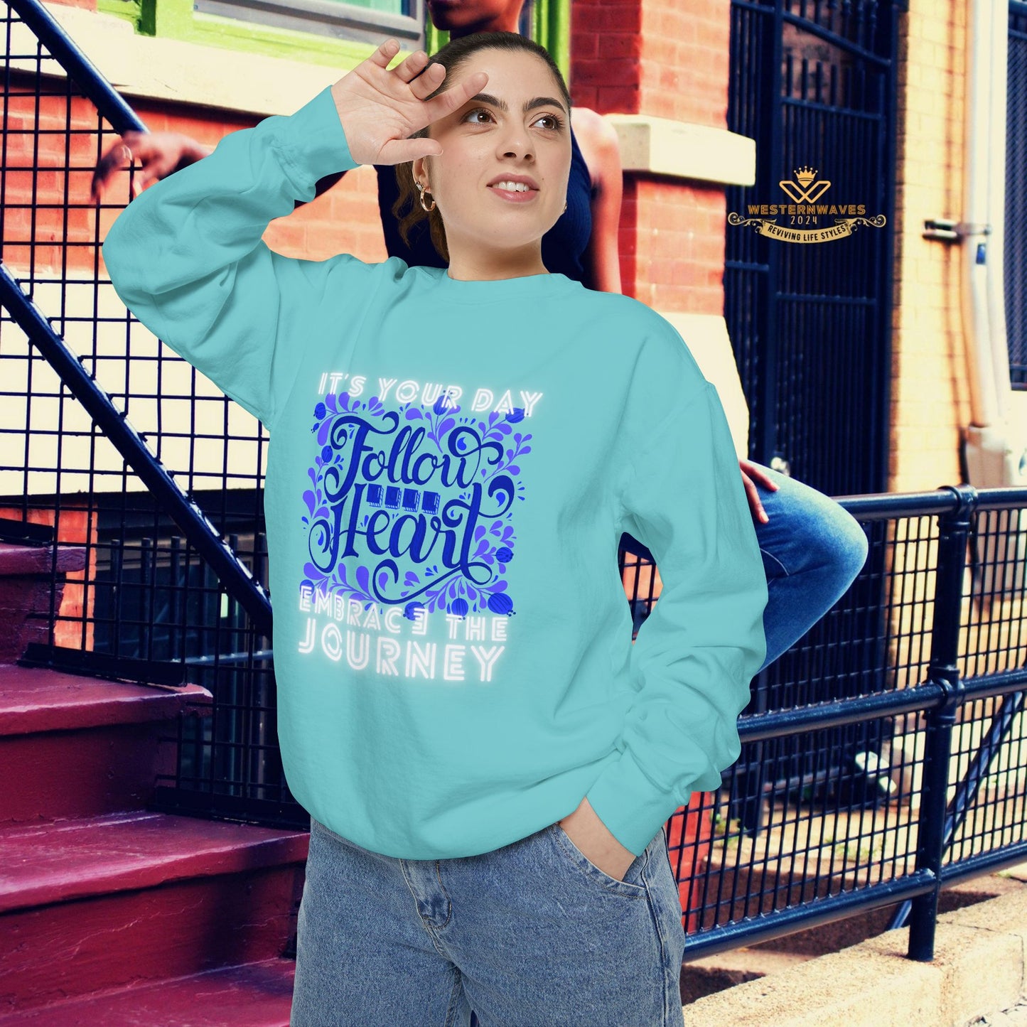 Unisex Garment-Dyed Sweatshirt_ N3+ Series UGDSS PT2WW002_ Limited Edition by WesternWaves_