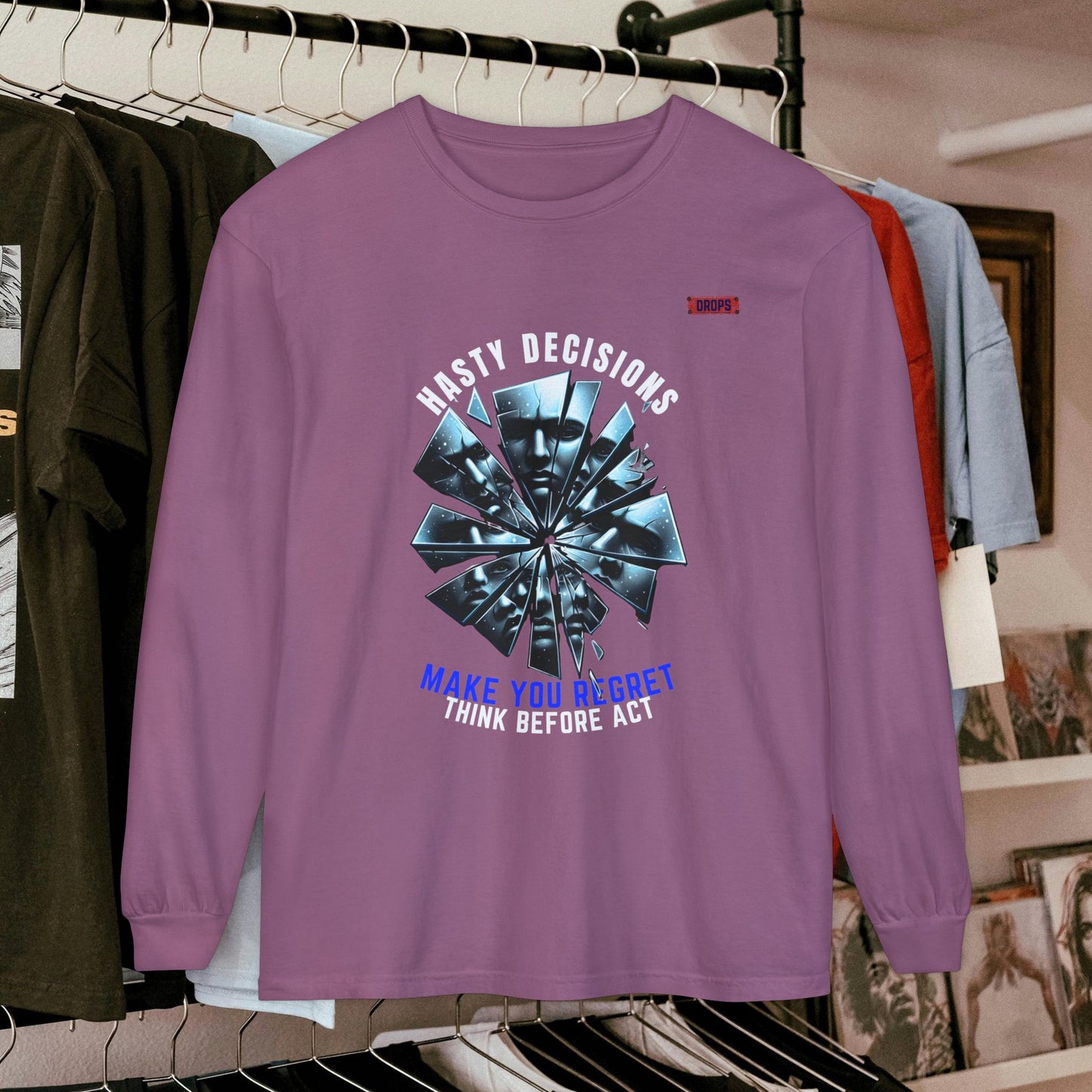 Unisex Long Sleeve T-shirt_ Series N8+ USLSTS PT2WW001_ HSD 009_ Limited Edition Trendy Statement Apparel by WesternWaves: