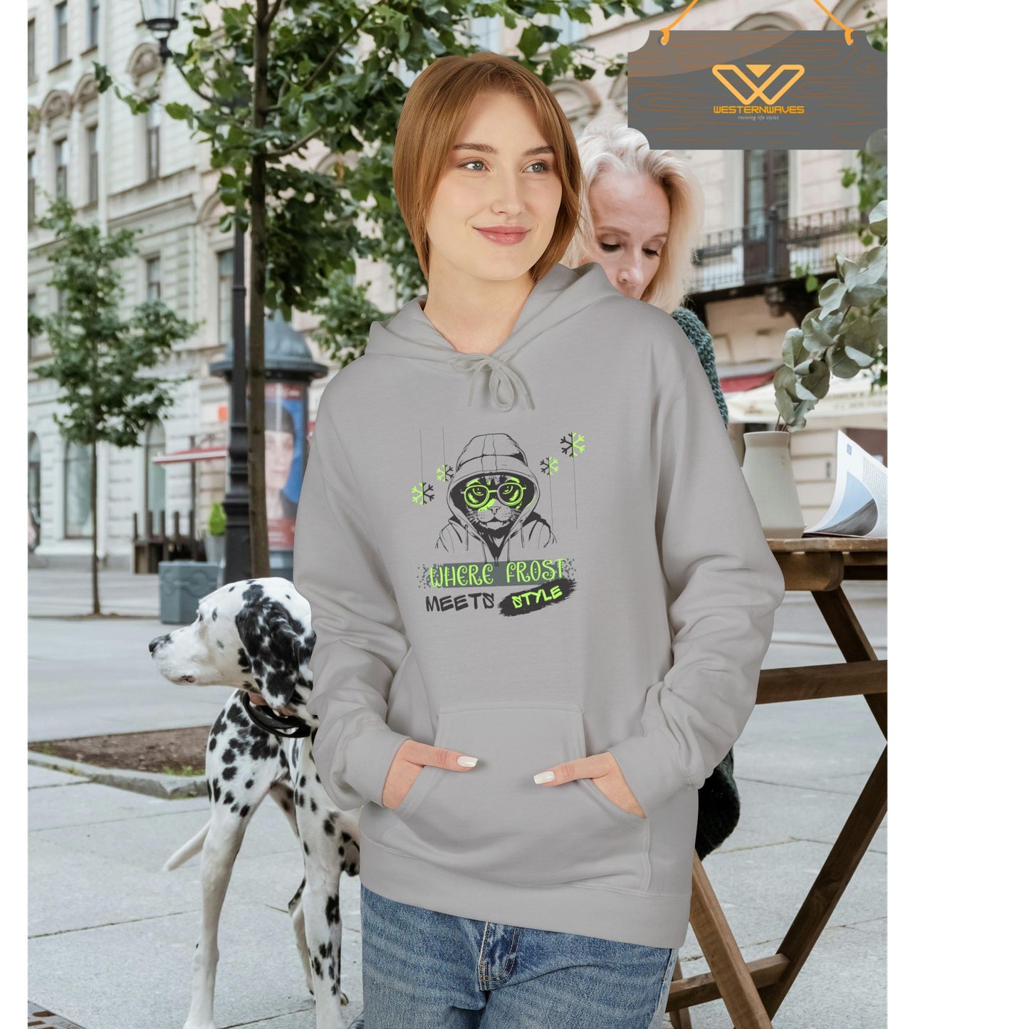 Unisex Midweight Softstyle Fleece Hoodie_ N3+ Series USMWSSFH PT2WW001_ Limited Edition Luxuriously Soft 100% Cotton Face by WesternWaves: