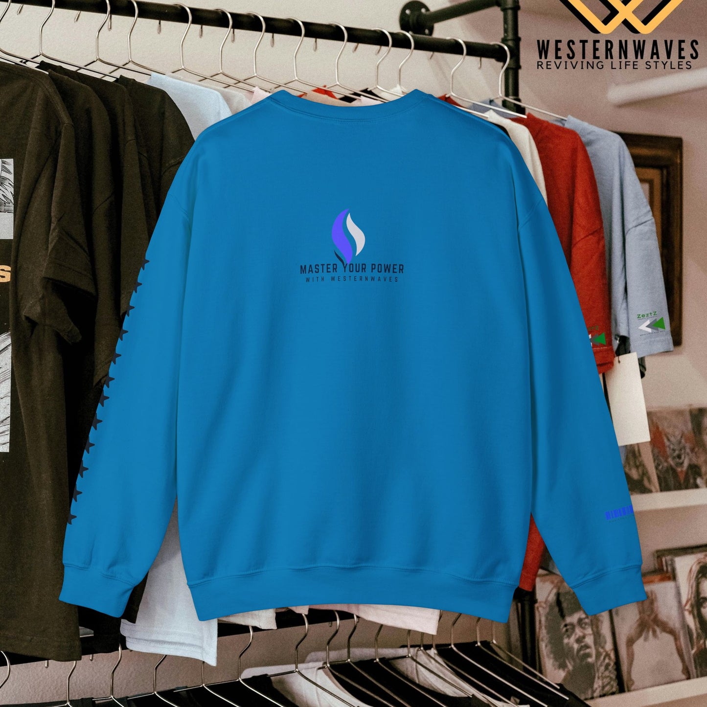 Unisex Heavy Blend™ Crewneck Sweatshirt_ N3+ Series UHBCSS PT2WV010_ Limited Edition Timeless Style by WesternWaves: