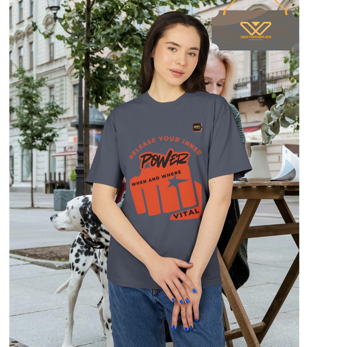 Unisex Heavy Faded Tee_ N+ Series USHFTEE PT2WW011_ Power Vibes Limited Edition Tee by WesternWaves_