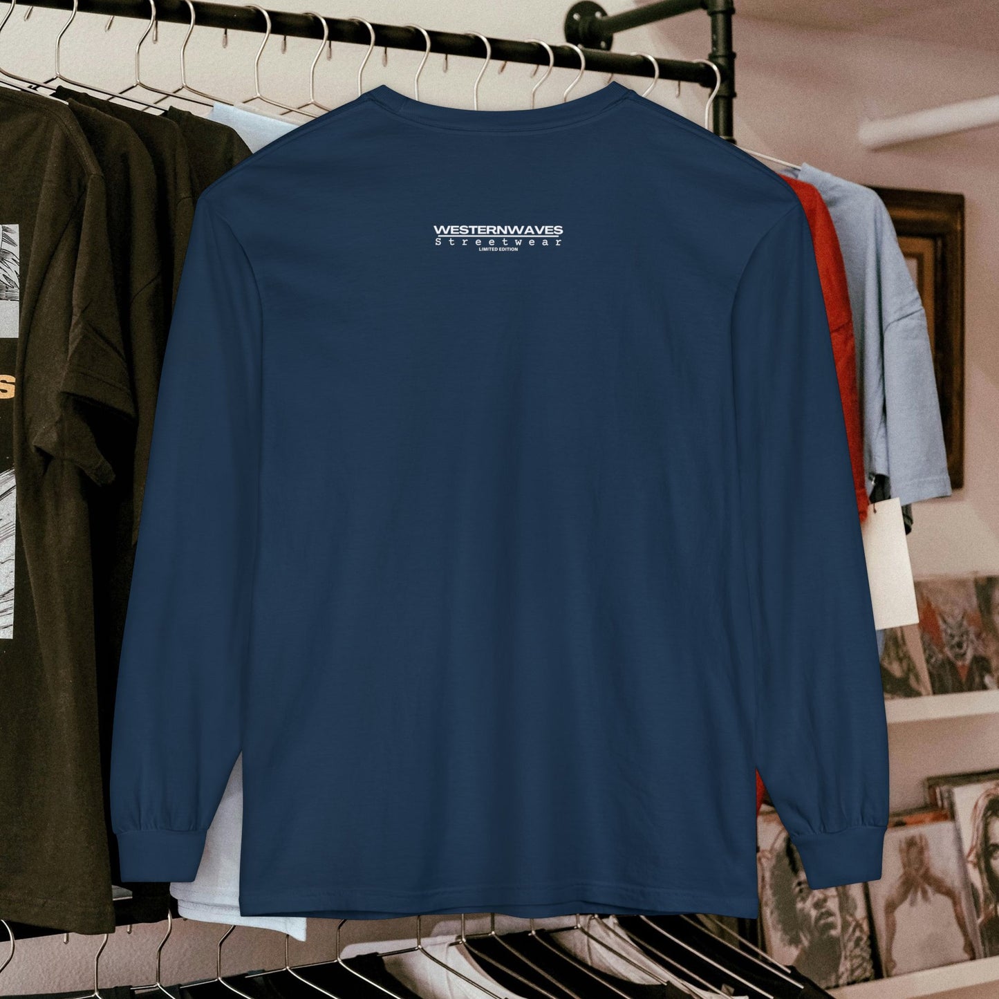 Unisex Long Sleeve T-shirt_ Series N8+ USLSTS PT2WW001_ HSD 009_ Limited Edition Trendy Statement Apparel by WesternWaves: