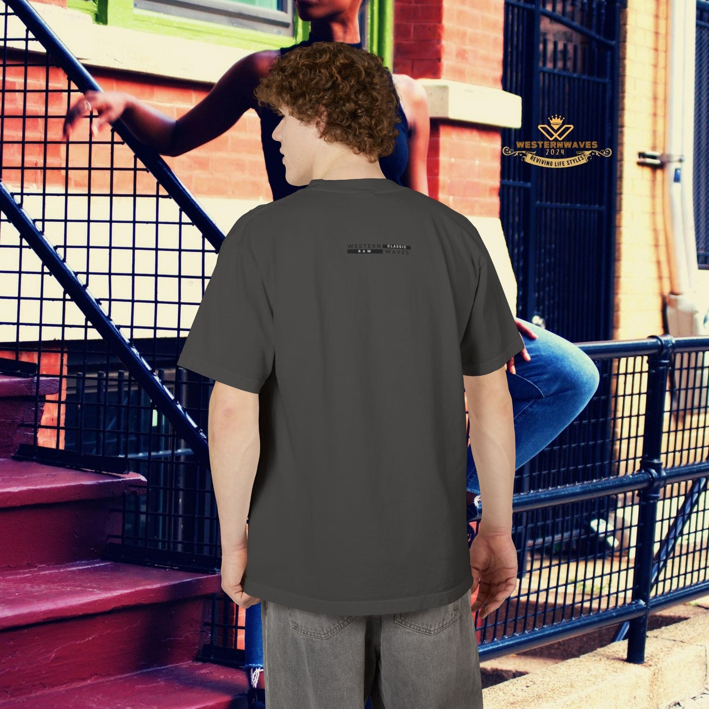 Unisex Garment-Dyed Drop-Shoulder T-Shirt_ N7+ Series USGDDSTSHIRT PT2WW001_ Limited Edition Style & Comfort by WesternWaves: