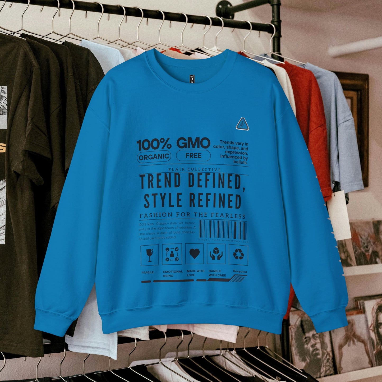 Unisex Heavy Blend™ Crewneck Sweatshirt_ N2 Series SPW UHBCSS PT2WW003_ Limited Edition 'DROPS' Brand Raw Classics by WesternWaves: