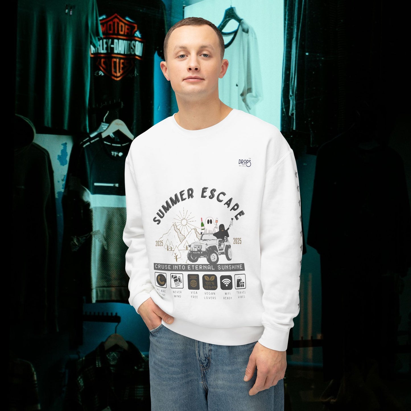 Unisex Summer Escape Crewneck Sweatshirt - Cruise into Eternal Sunshine_ 10 May 2025_ 001