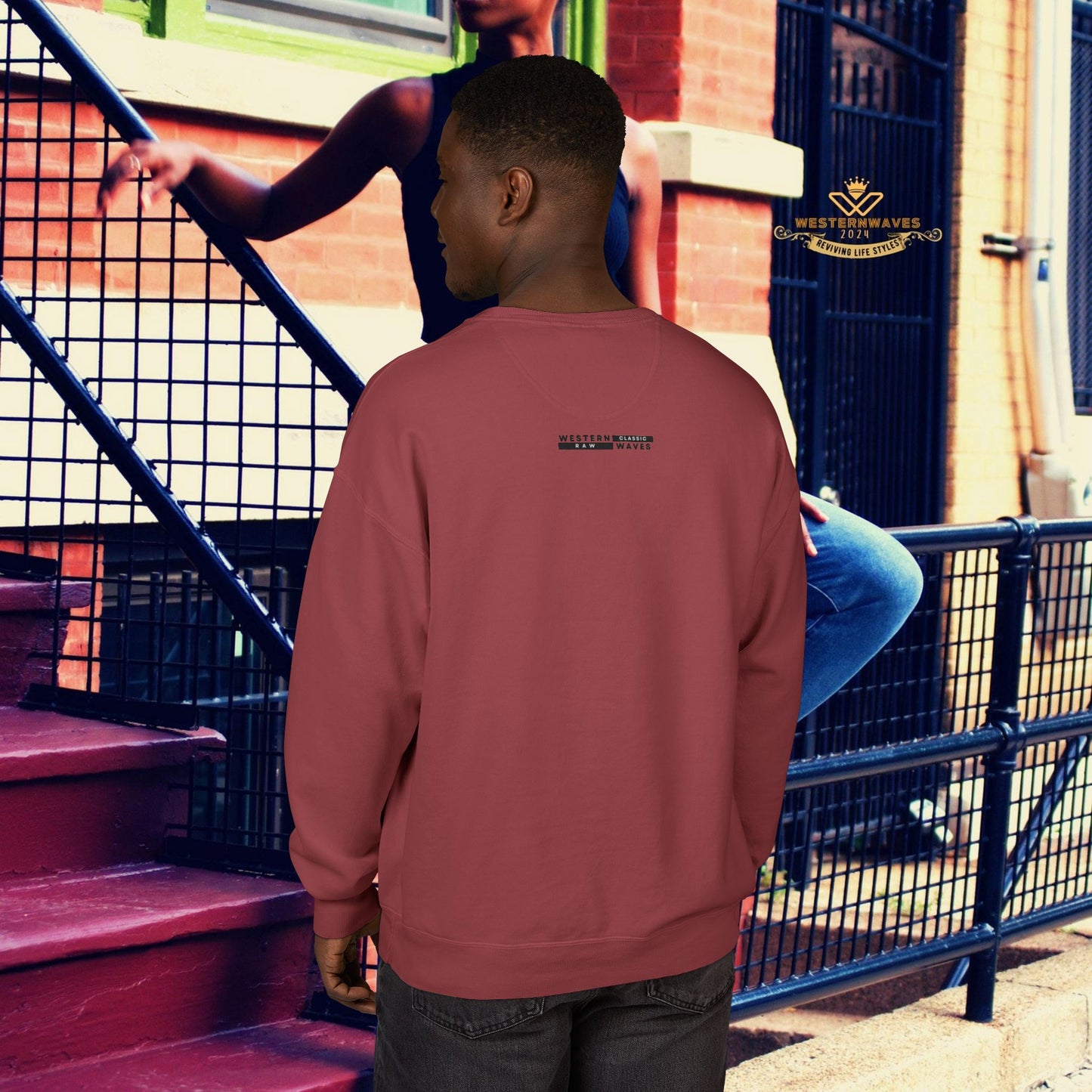 Unisex ComfortWash® Garment Dyed Crewneck Sweatshirt_ N7* Series USCGDCNSS PT2WW001_ Limited Edition Comfort & Retro Flair by WesternWaves: