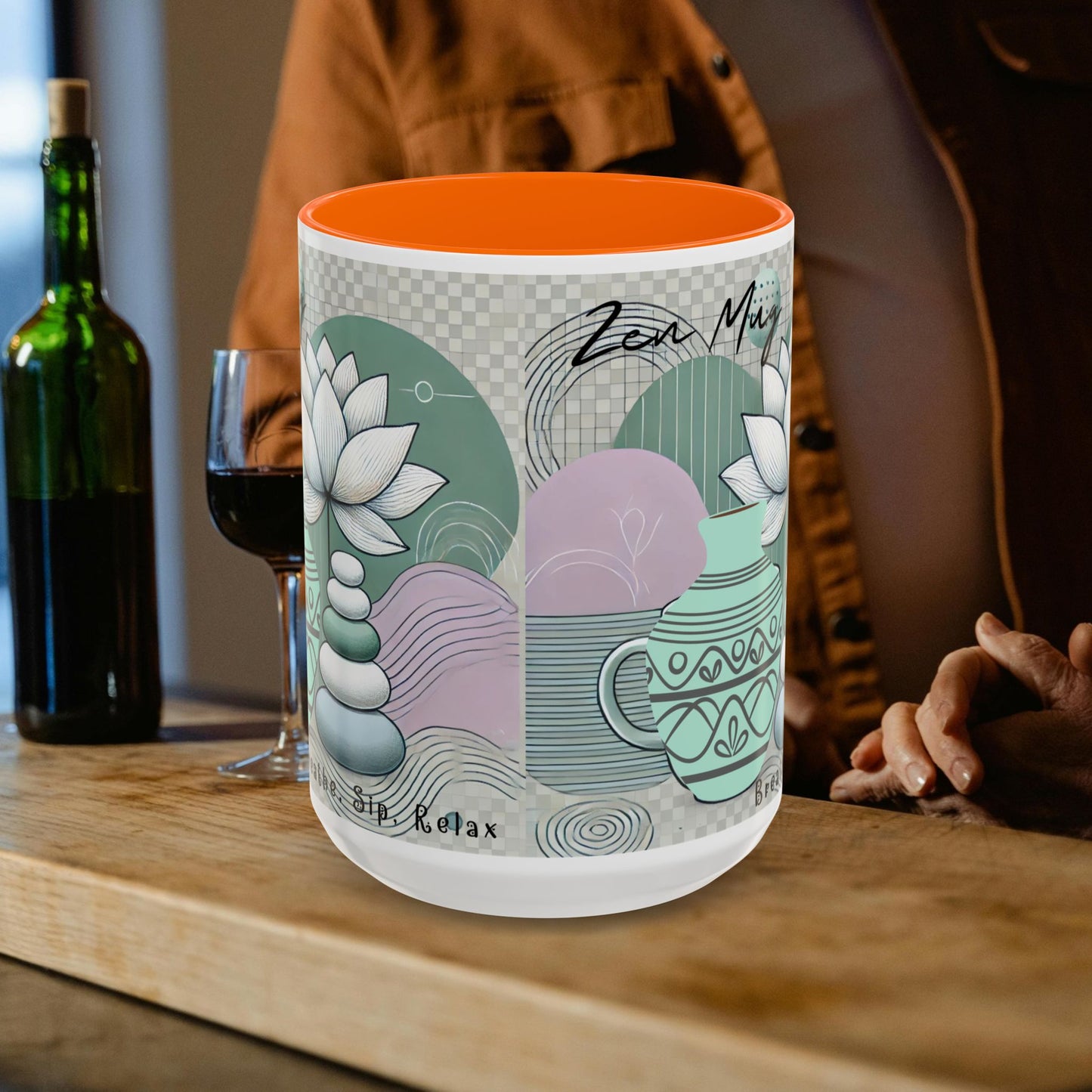 Accent Coffee Mug (11, 15oz) _ N3+ Series ACMUG PT2WW006_ Limited Edition Blend Style & Functionality by WesternWaves: